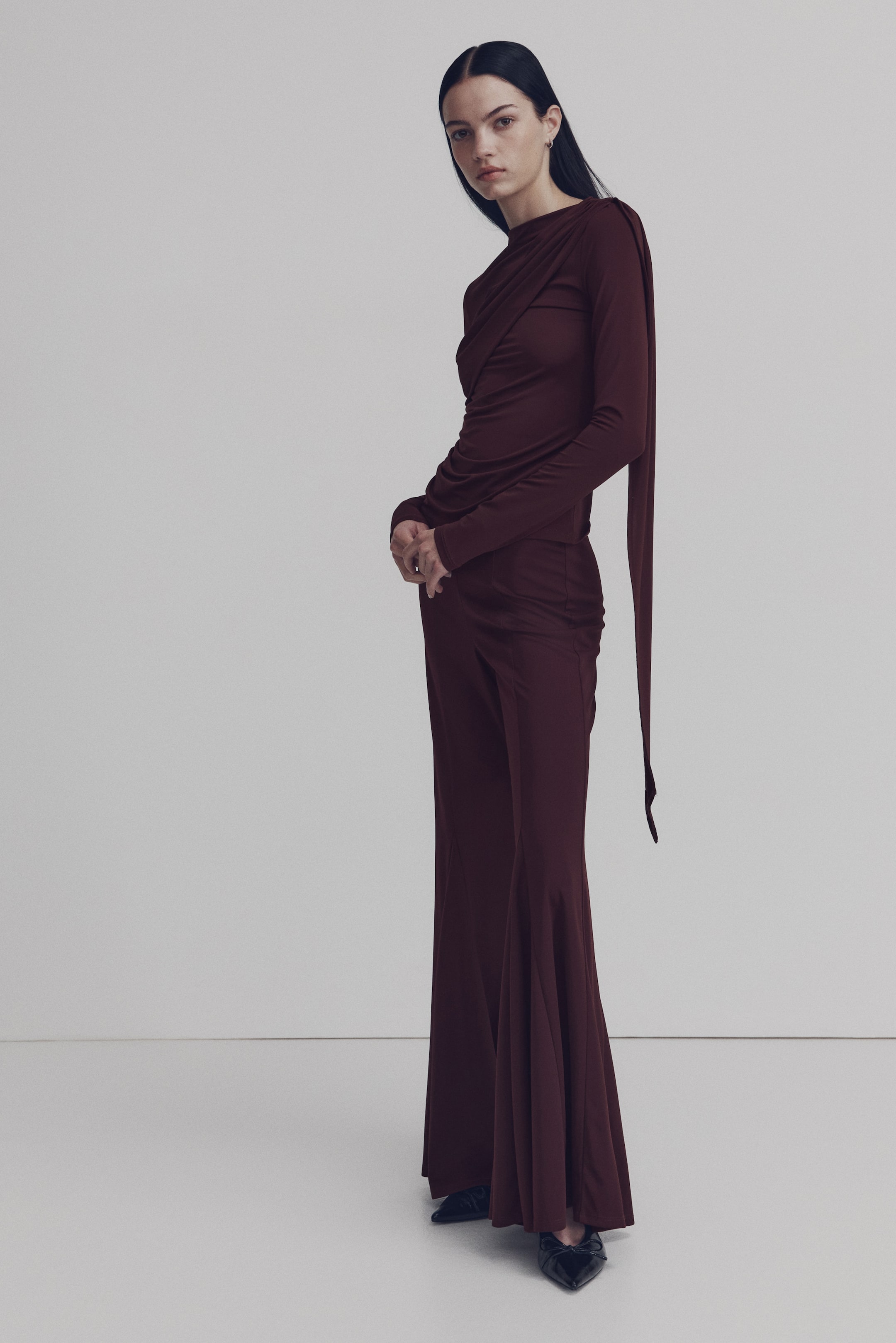 Agrandir l'image: Top froncé - Bordeaux - FEMME | H&M FR 1