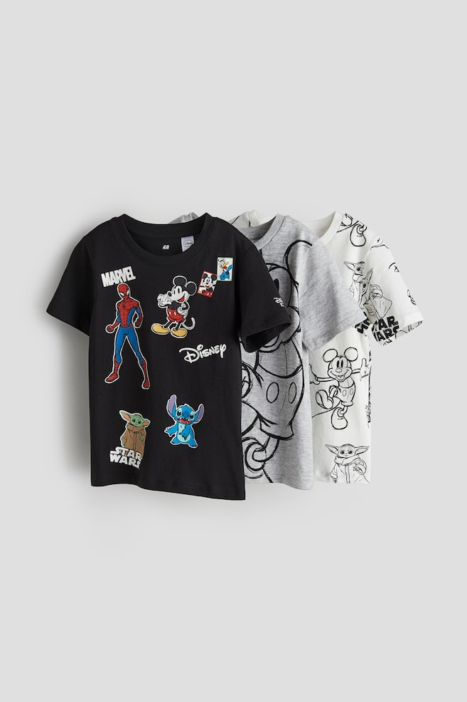 3-pack printed T-shirts - Black/Disney/Blue/Sonic the Hedgehog/Brown/Jurassic World/Green/LEGO Ninjago/dc/dc/dc/dc/dc/dc - 2