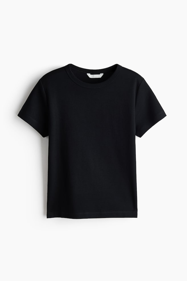 Fitted T-Shirt - Black/White/Dark taupe/Navy blue/striped/Light beige - 1
