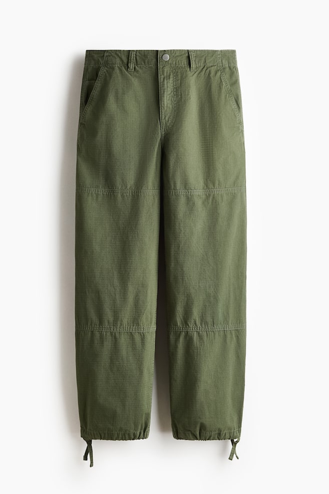 Relaxed Fit Trousers - Khaki green/Dark grey - 1