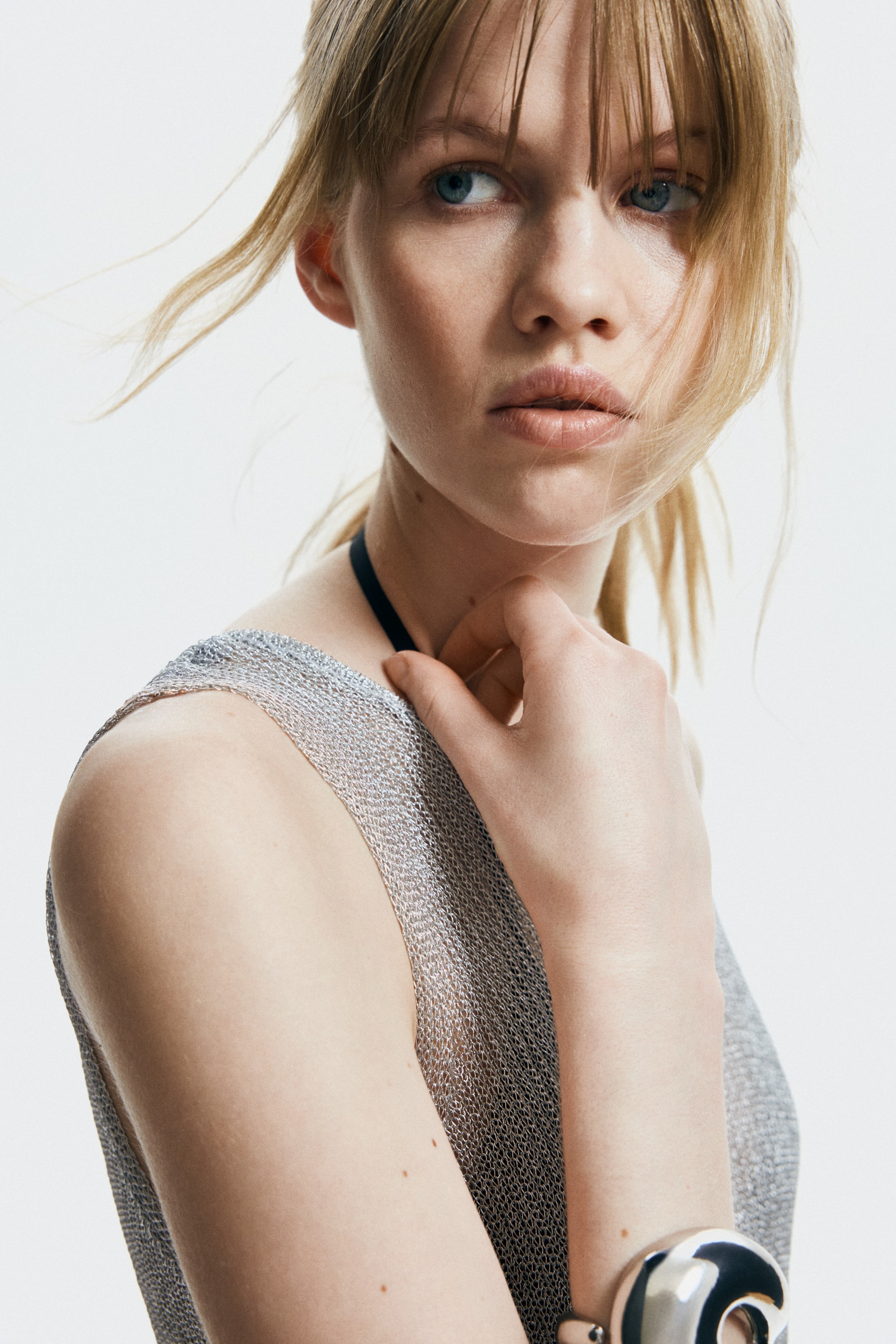 Shimmery Rib-Knit Dress