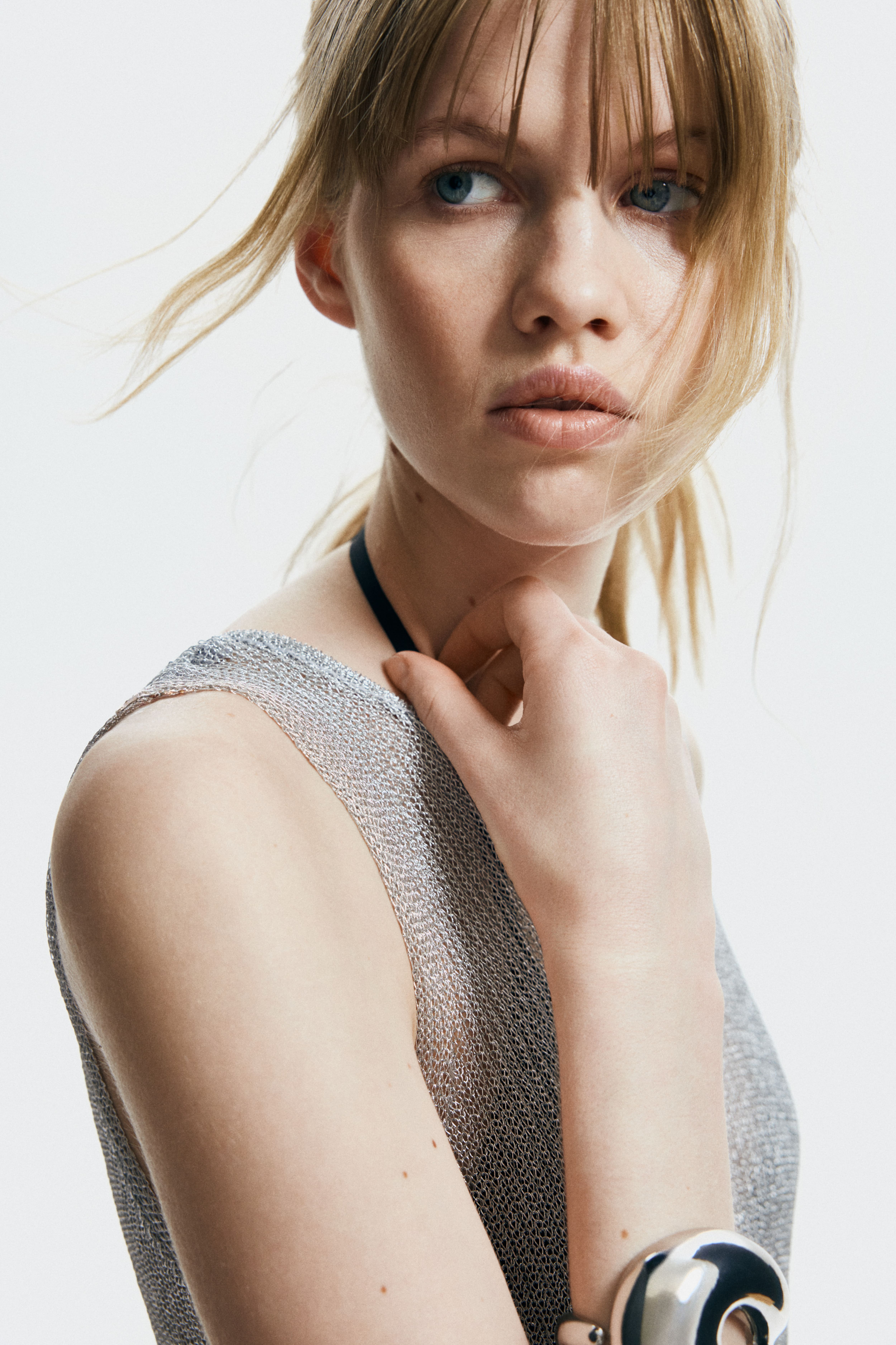 Shimmery Rib-Knit Dress