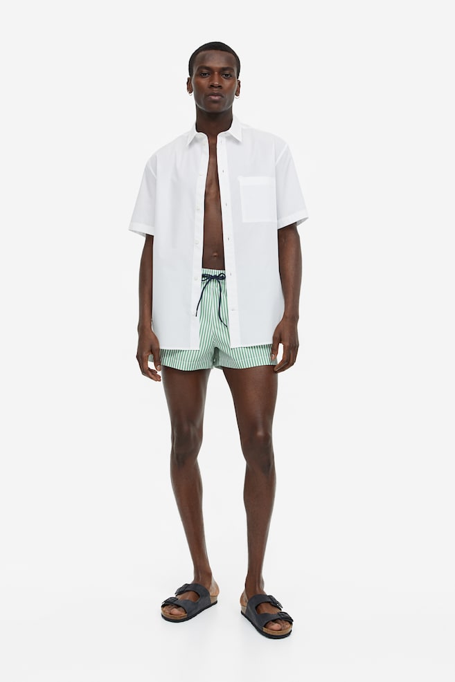 Patterned swim shorts - Green/Striped/Brown/Snakeskin-patterned - 4