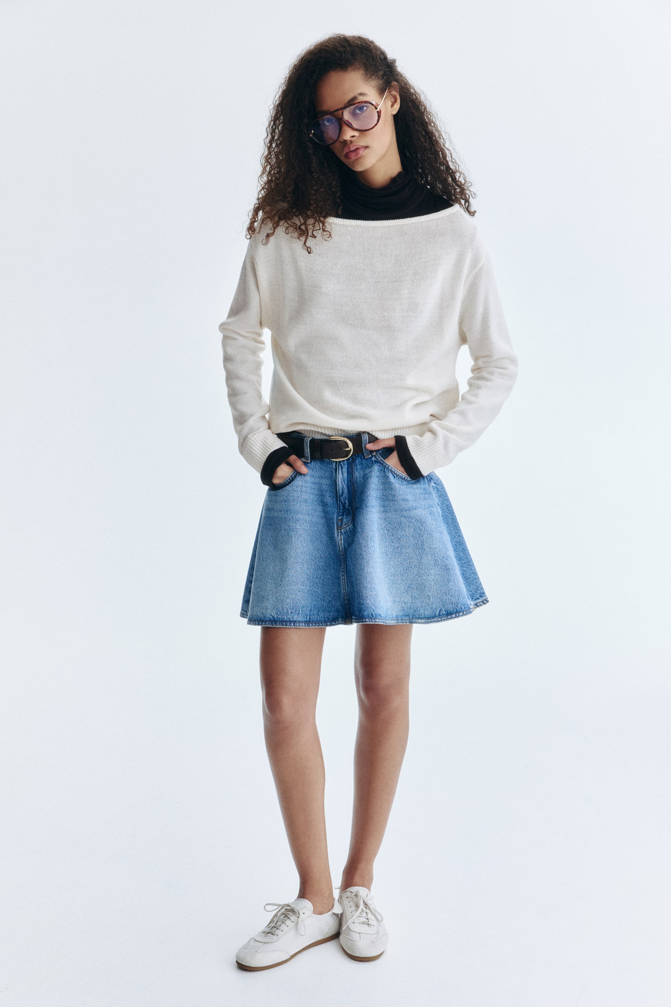 Xem ảnh lớn hơn: Áo jumper trễ vai - Màu be nhạt - Ladies | H&M VN 2