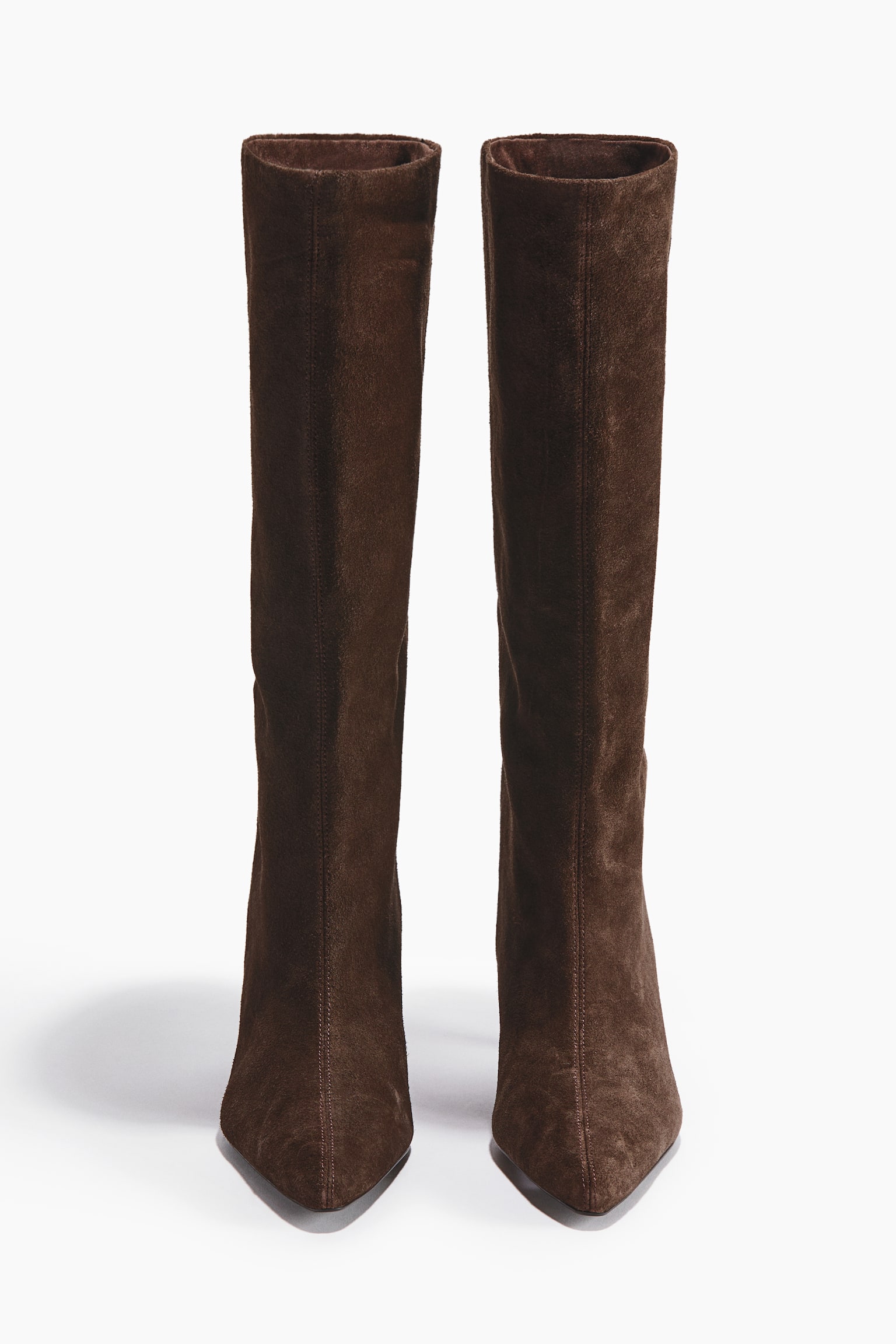 Knee-high leather boots - Dark brown/Black/Burgundy/Beige - 2