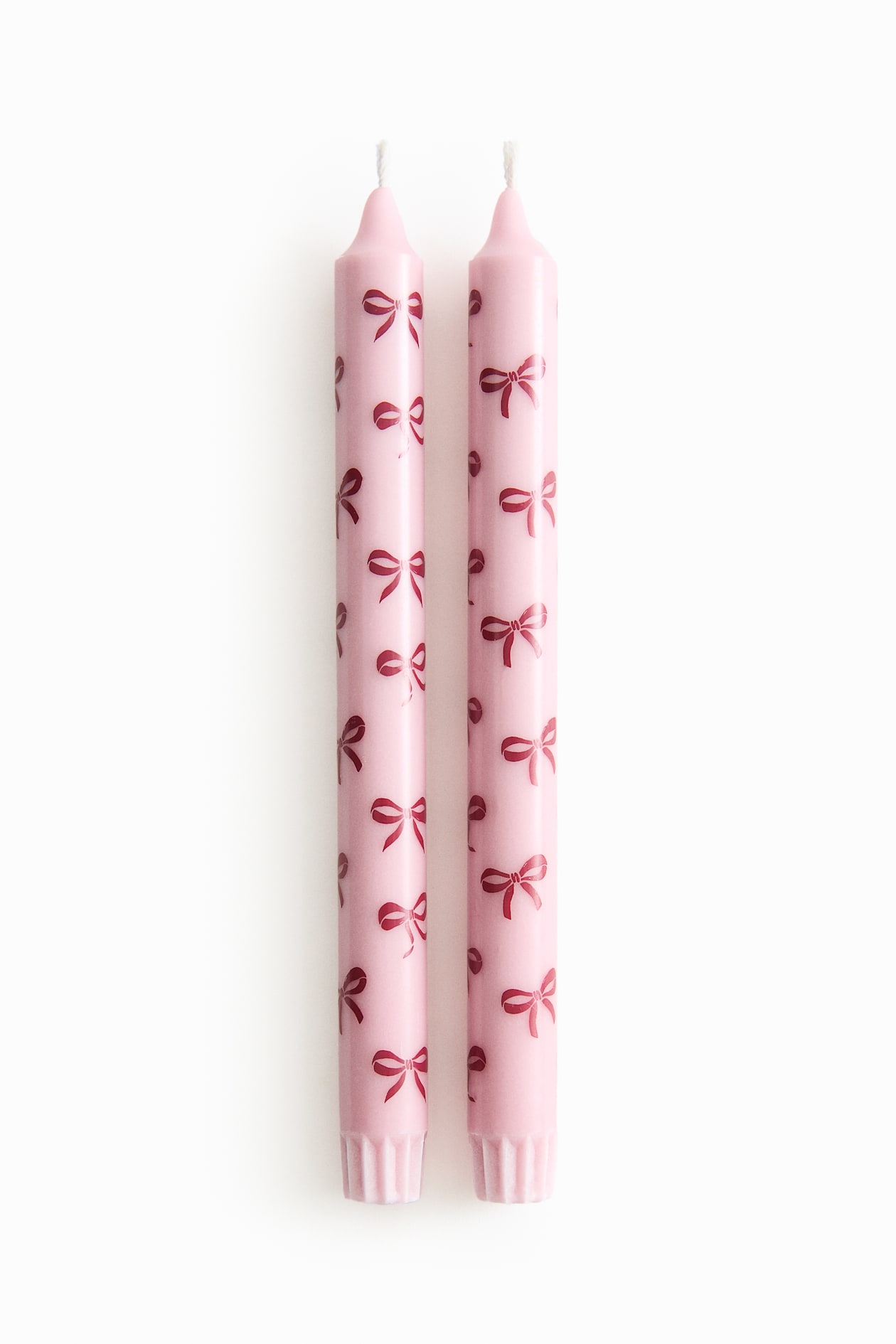 2-pack patterned candles - Pink/Bows - Home All | H&M GB