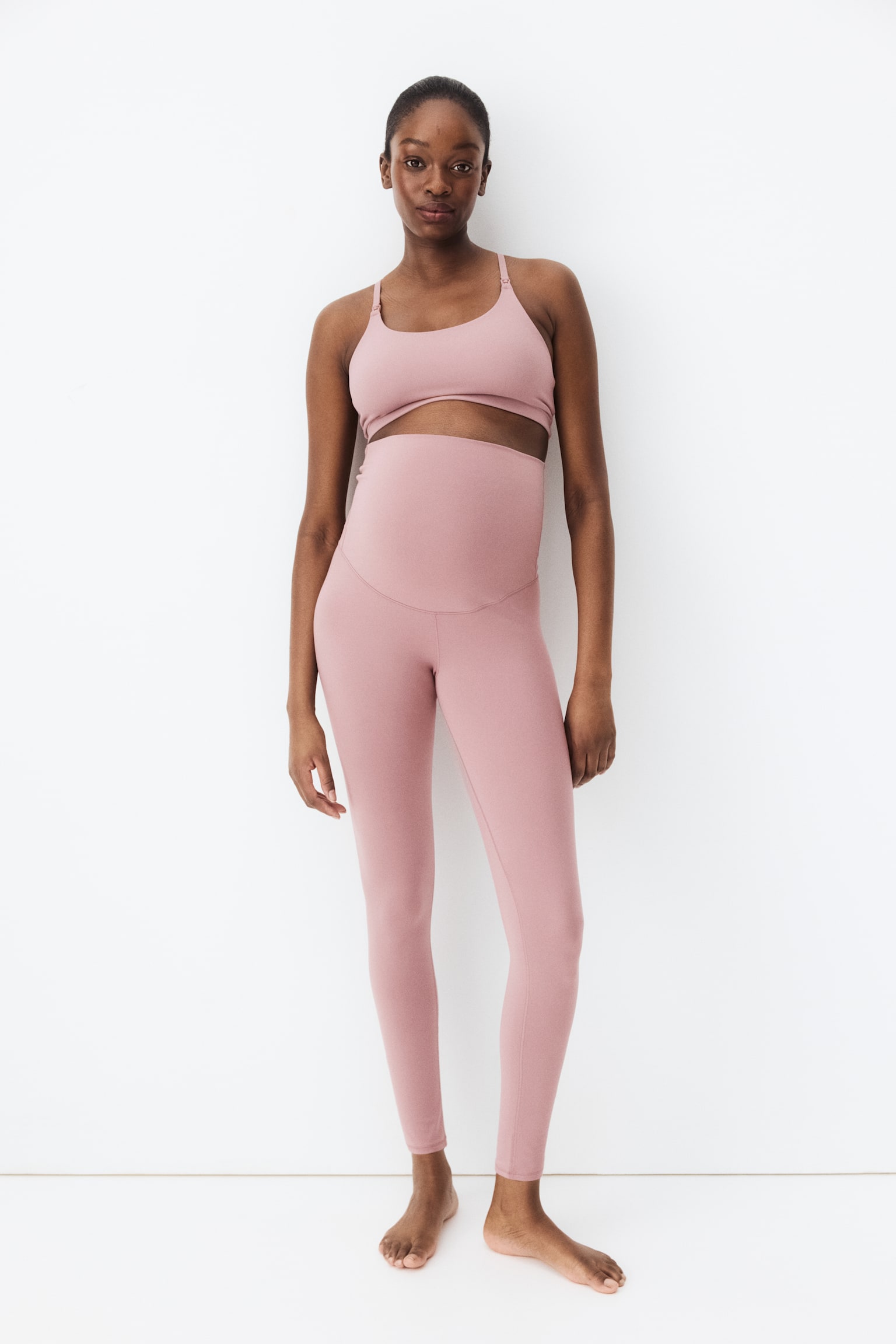MAMA Before & After Sports leggings - Antique rose/Black - 1