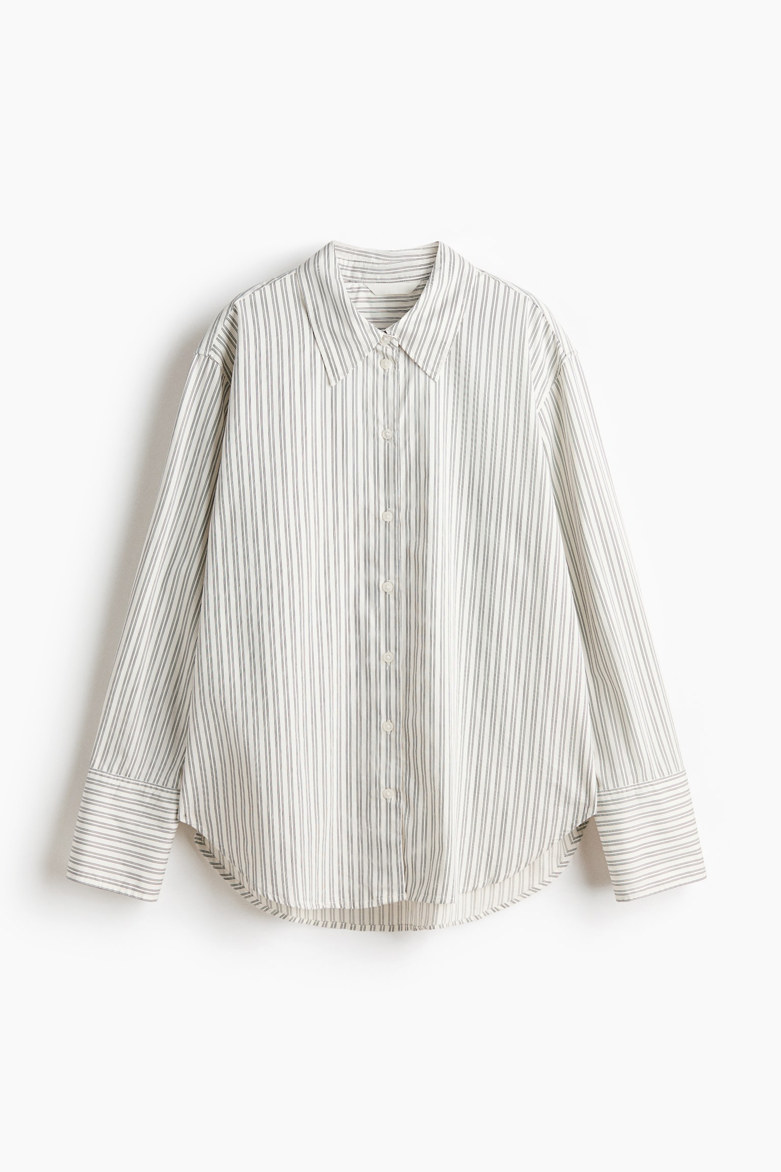 Bluse aus Baumwollpopeline - Cremefarben/Gestreift/Hellblau/Gestreift