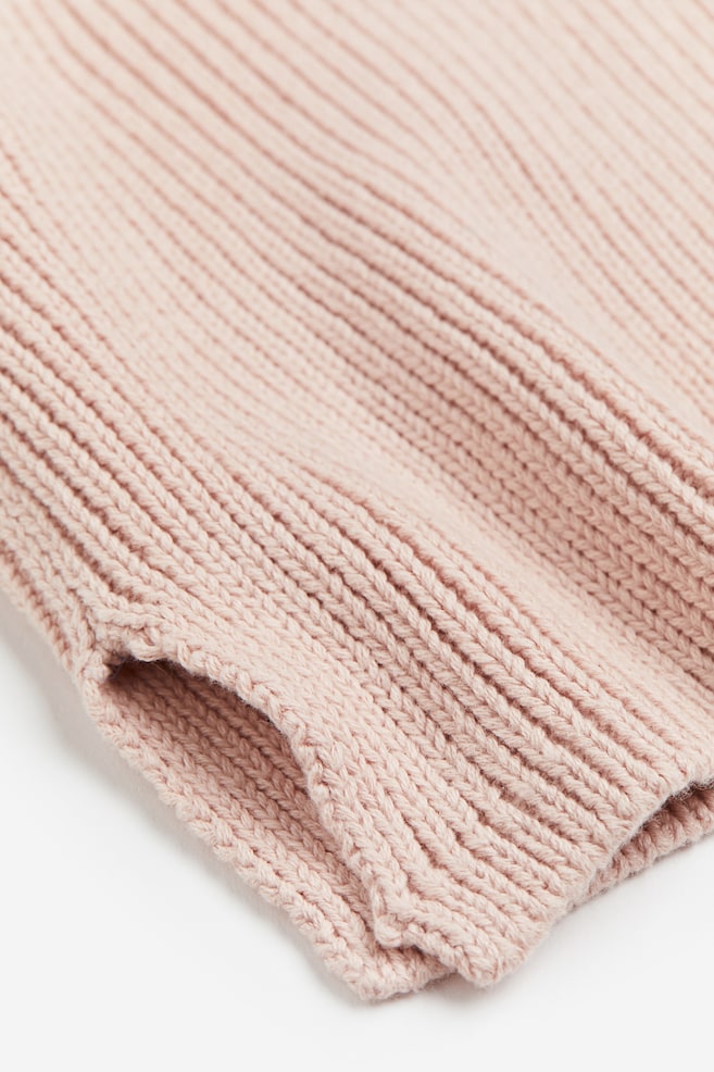 Rib-knit tube scarf - Light pink/Mole/Dark grey - 3