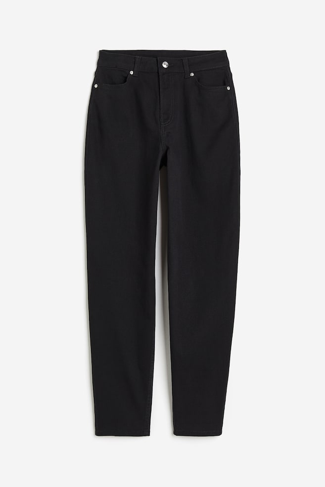 Spodnie z diagonalu Mom Loose Fit - Czarny/Beżowy - 2