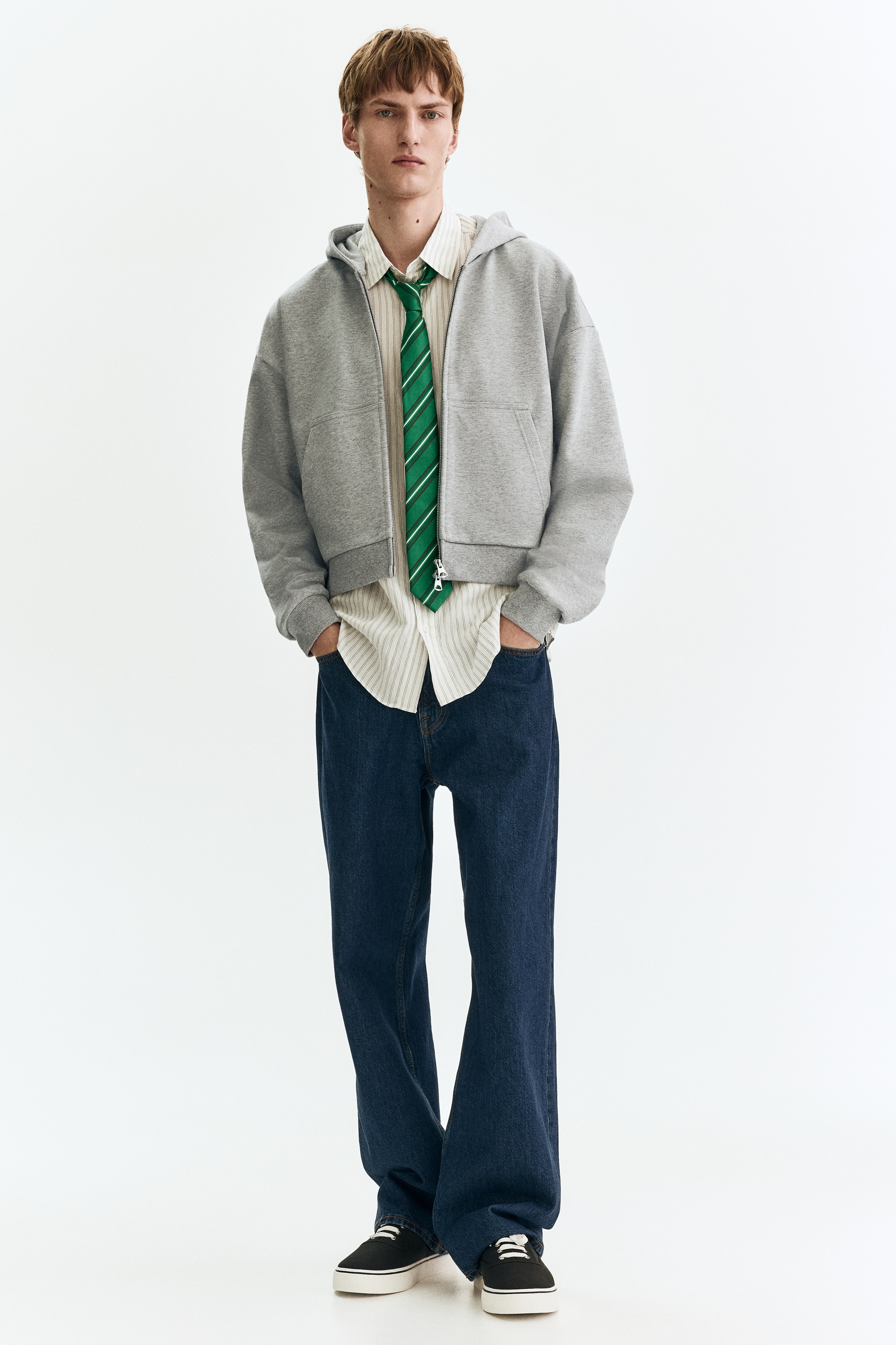 オーバーサイズフィット フルジップスウェットパーカ - ピンク | H&M JP