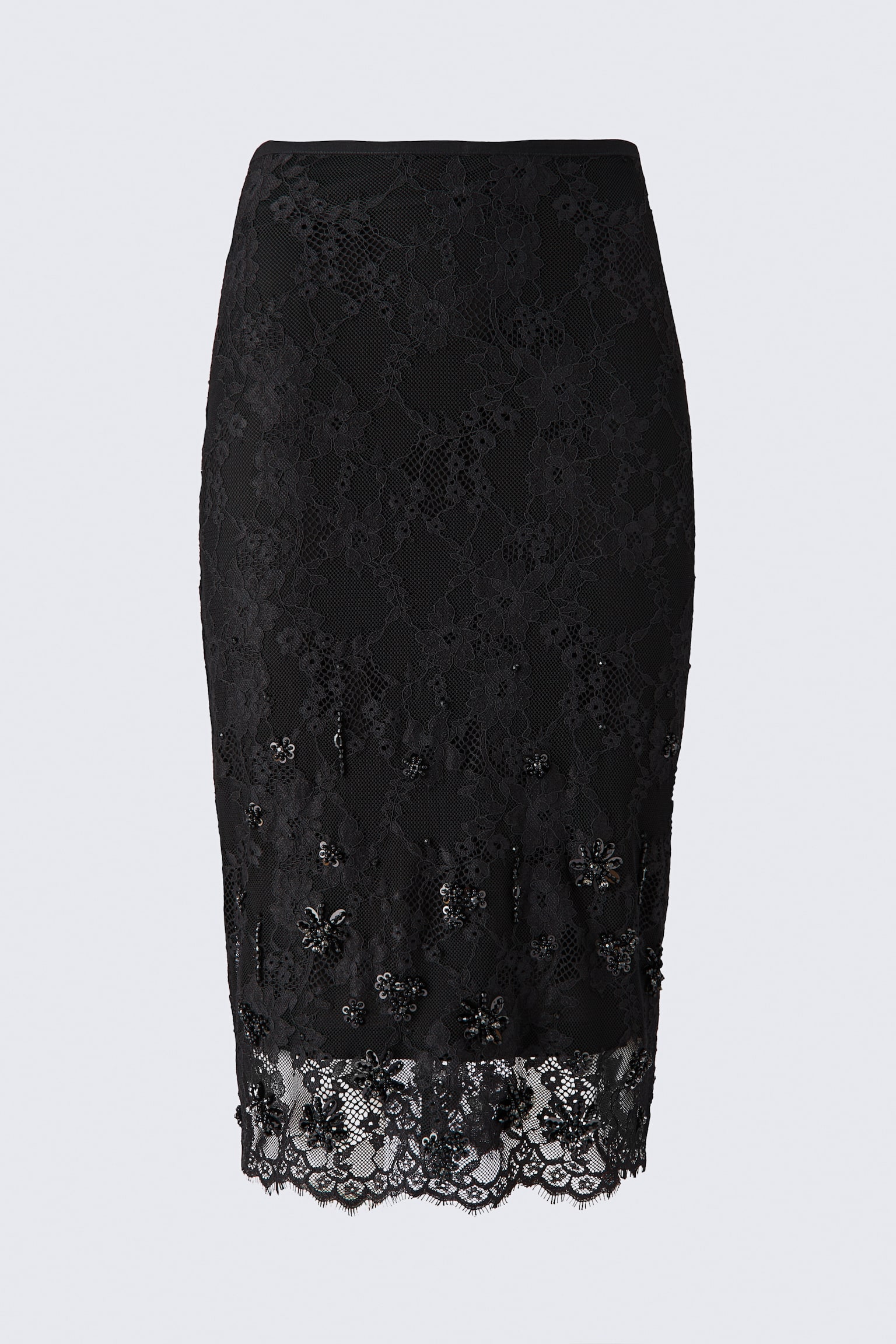 Женская юбка H&M Embellished Lace, цвет: Чёрный