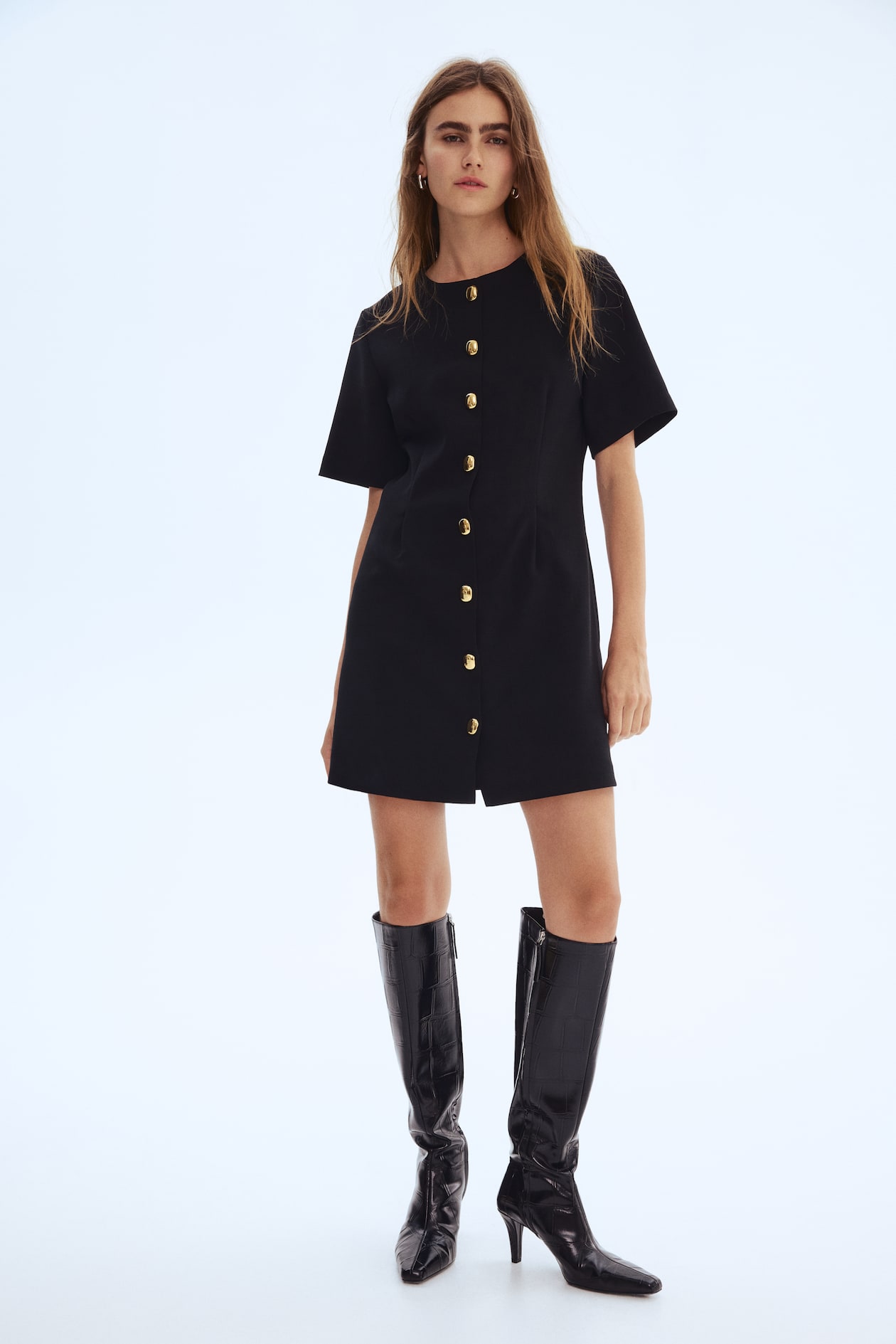 green emerald velvet dress Burgundy Ribbed Knit Belted Dress with Gold Buttons – Pegasi L main image 0