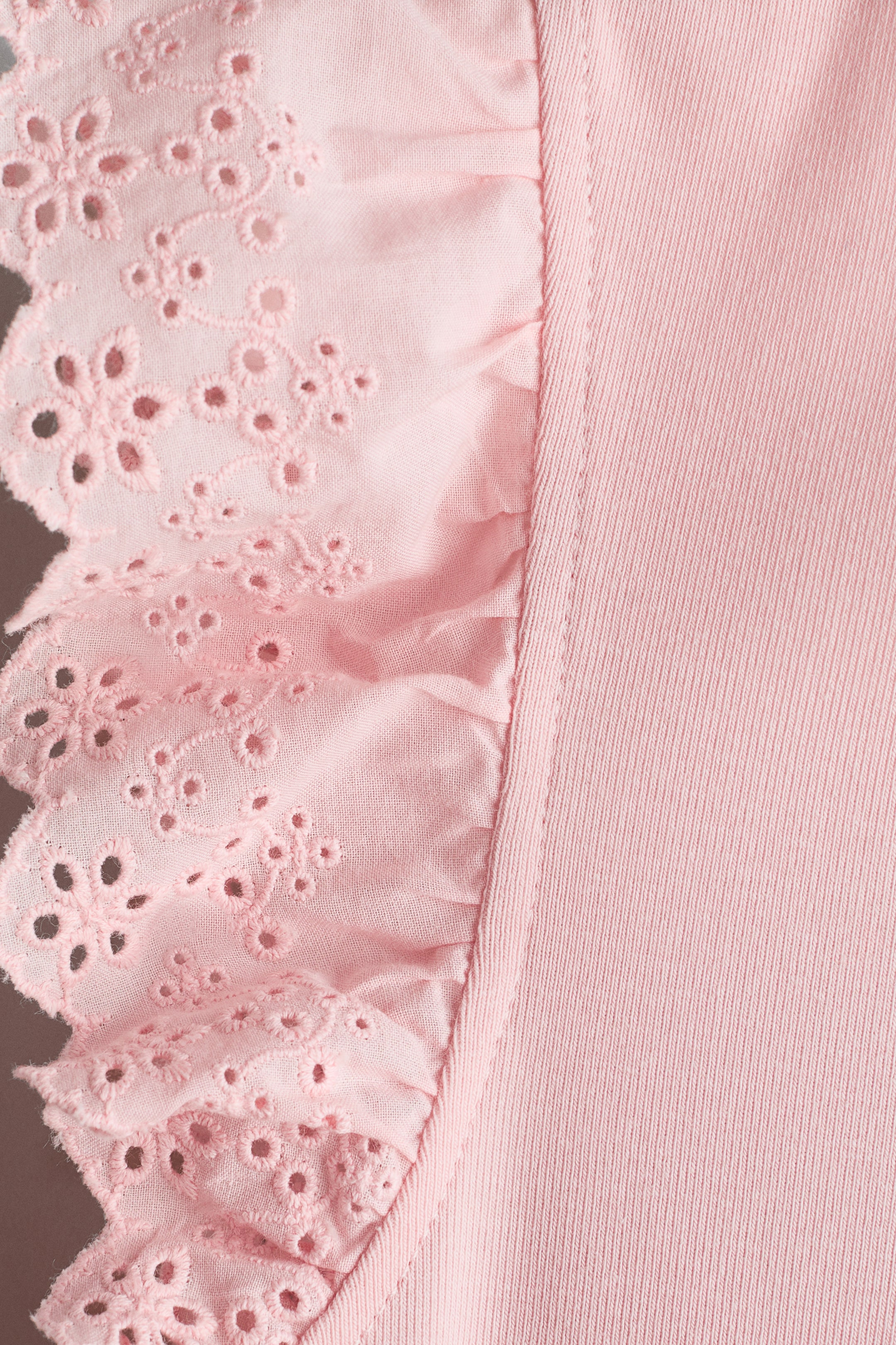 Haut à manches volants avec broderie anglaise