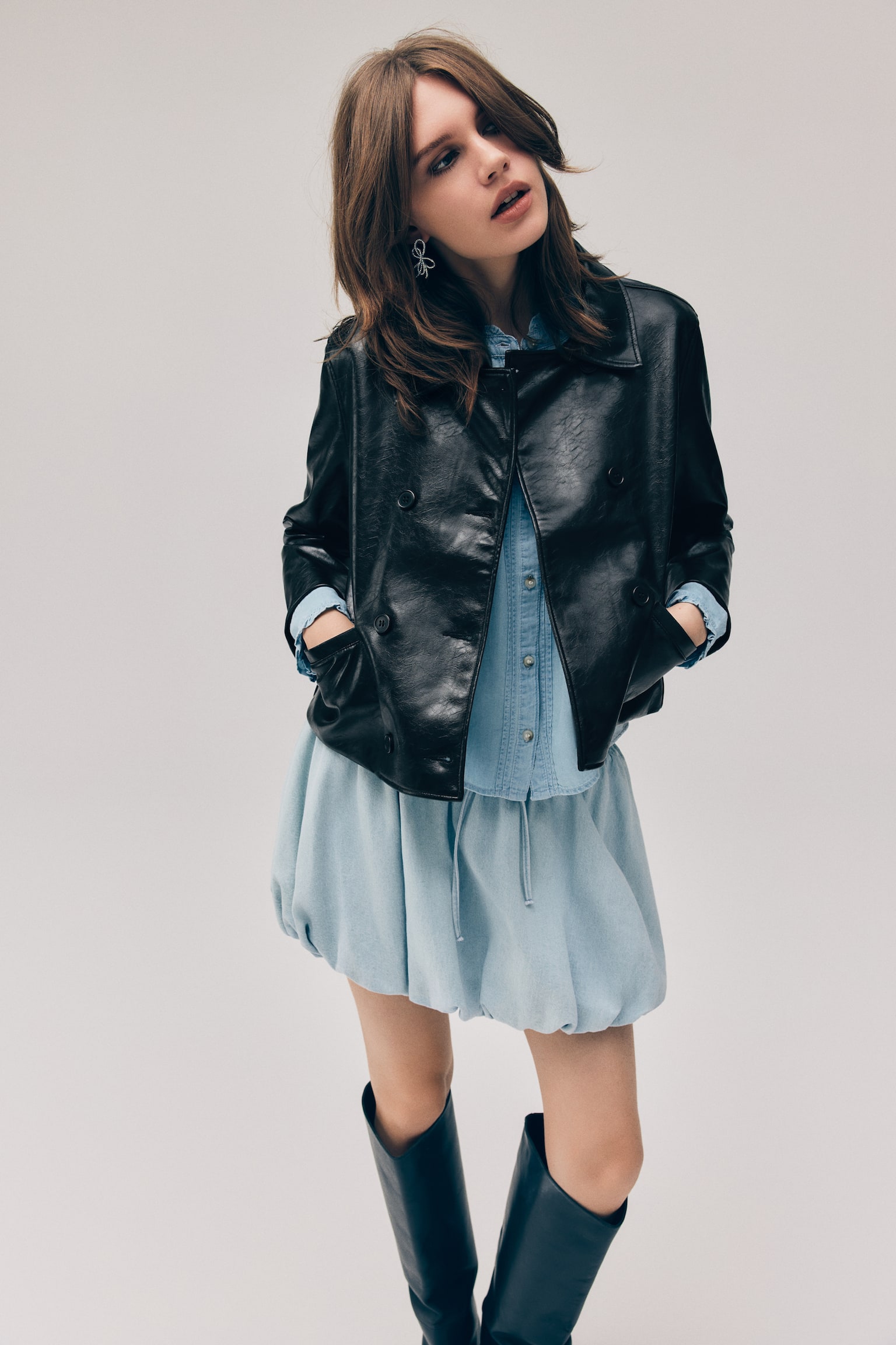 ז'קט עם ציפוי - שחור - 6