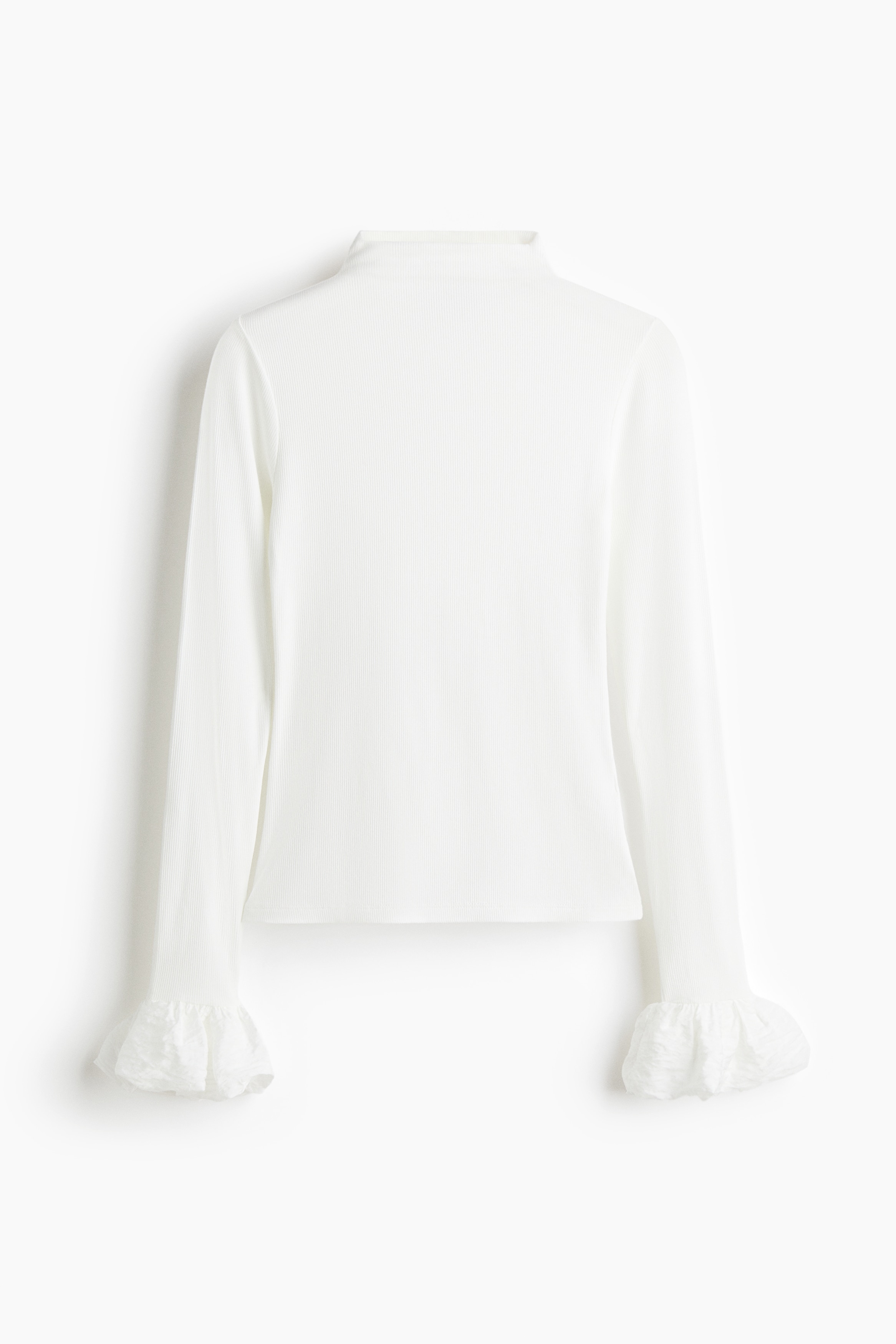 Ribbed jersey top - White/Black