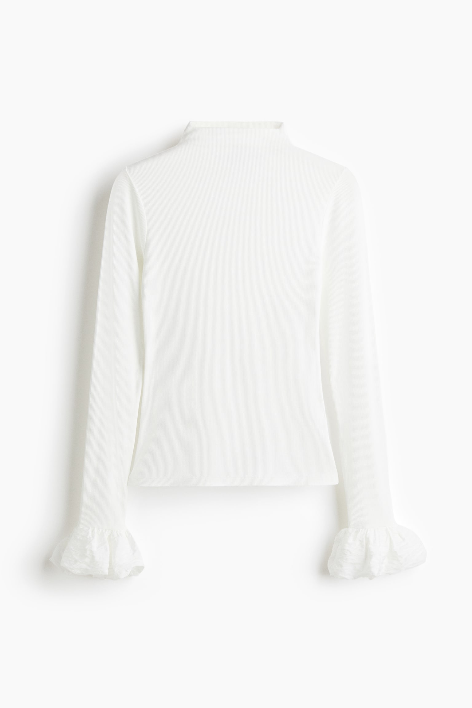 Ribbed jersey top - White/Black - 2