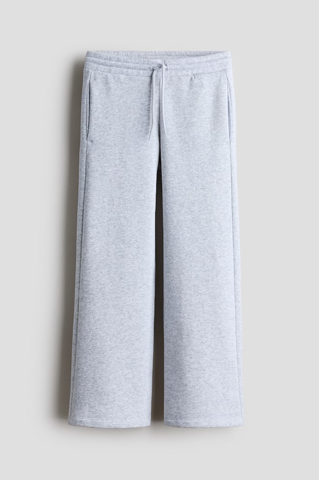 Brushed-Inside Cotton Joggers - Light gray melange/Dusty blue/Black/Light beige melange - 1