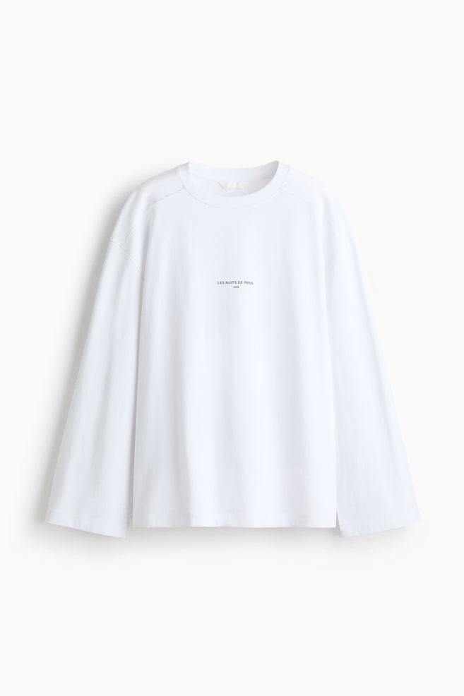 Oversized Jersey Top - White/Les Nuits/Dark brown/Costa Rica/Light gray melange/New York - 1