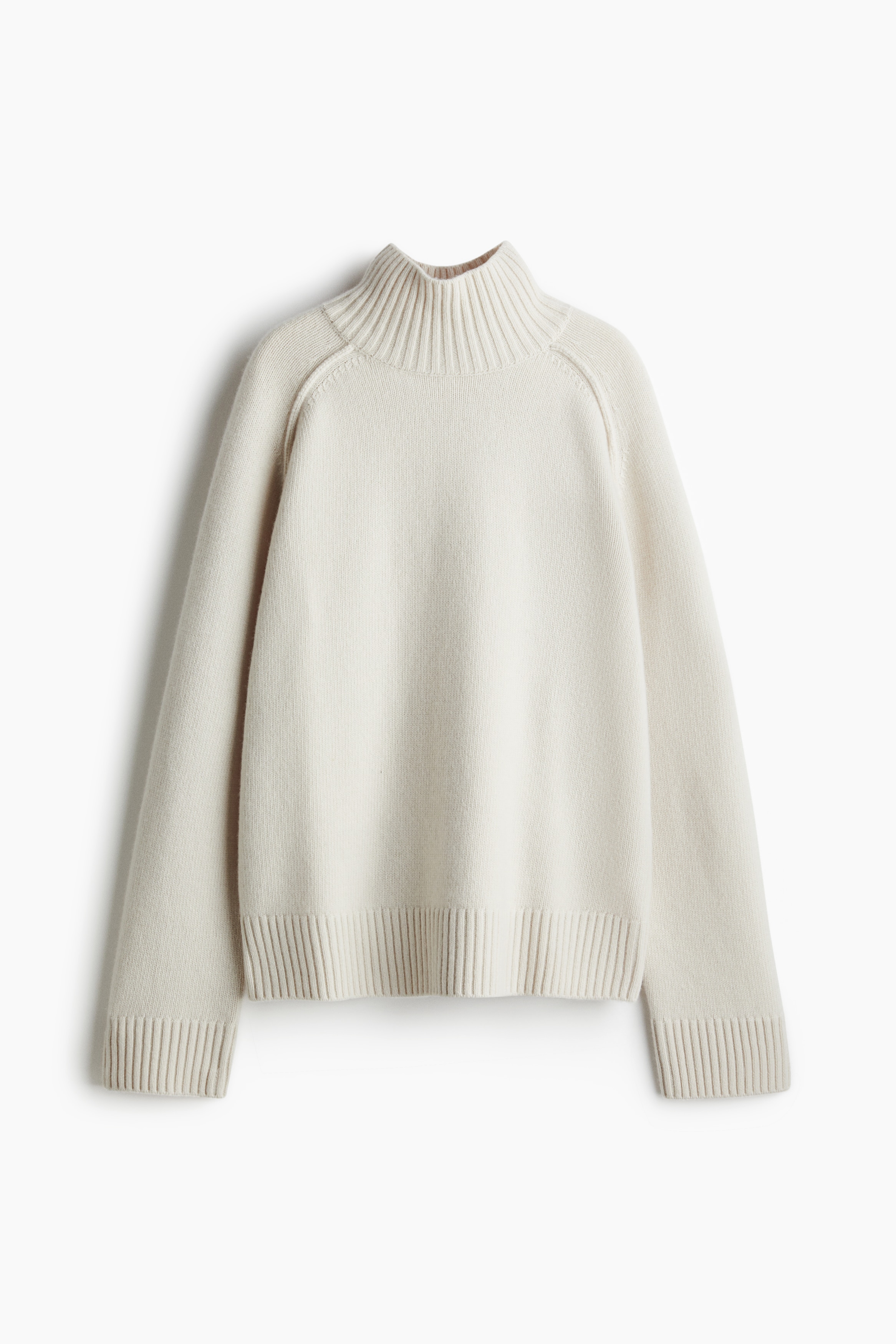 Cashmere-Blend Mock Turtleneck Sweater - Light taupe - Ladies | H&M US