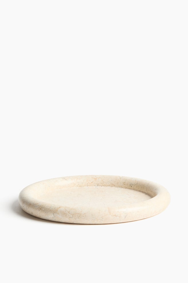 Large marble tray - Light beige/Marbled - 1