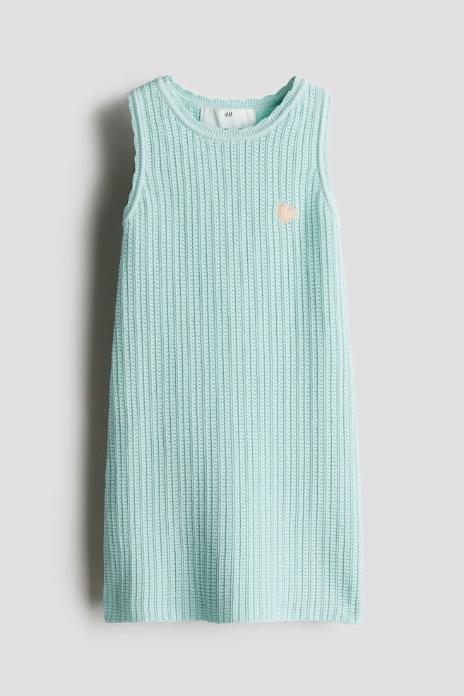 Robe texturée en coton - Turquoise clair/Vert lime/Violet clair/Bleu clair/rayures blanches/Rose clair/rayures blanches - 1