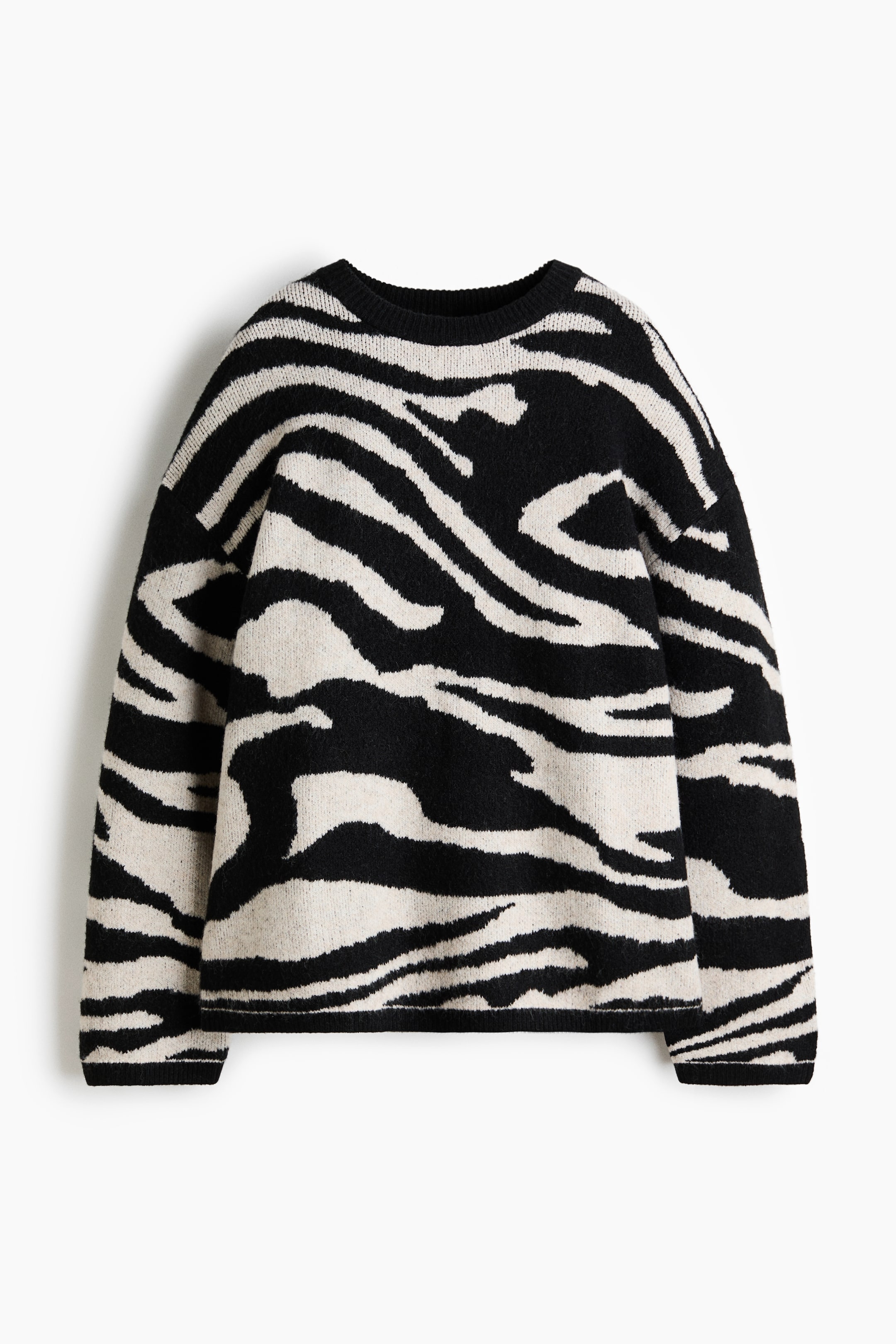 View larger image: Jacquard-knit jumper - Black/Zebra print - Ladies | H&M IN 5