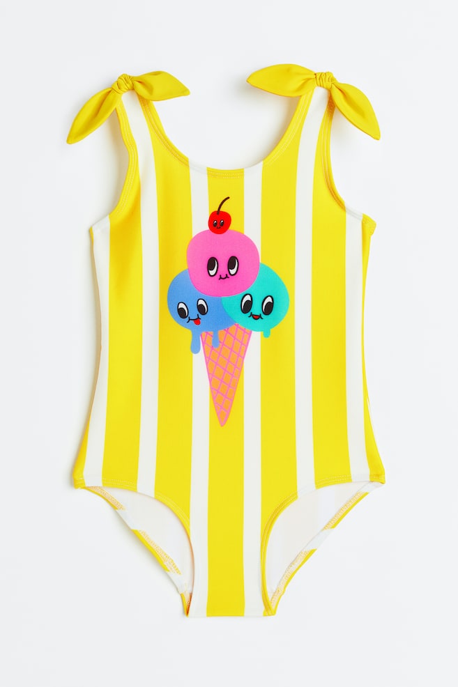 Patterned swimsuit - Yellow/Striped/Neon green/Unicorns/Light blue/Floral/Bright pink/Patterned/dc - 1