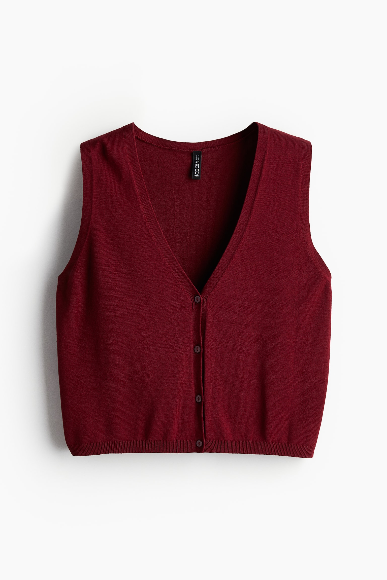 Button-front sweater vest - Burgundy/Navy blue/Light grey marl/Light beige marl - 2