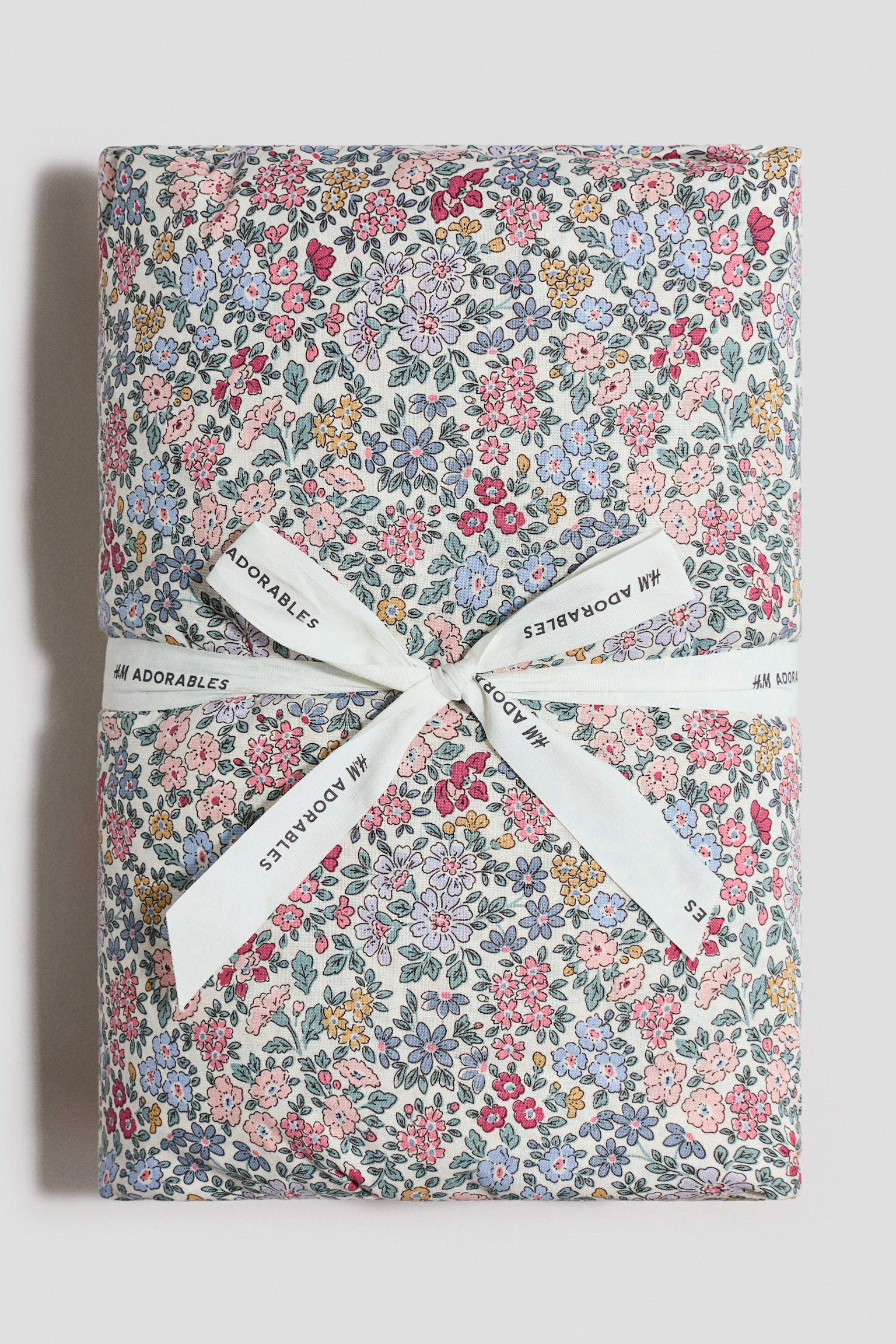 Bedrok van gebloemd katoen met volantrandje - Lichtblauw/bloemen