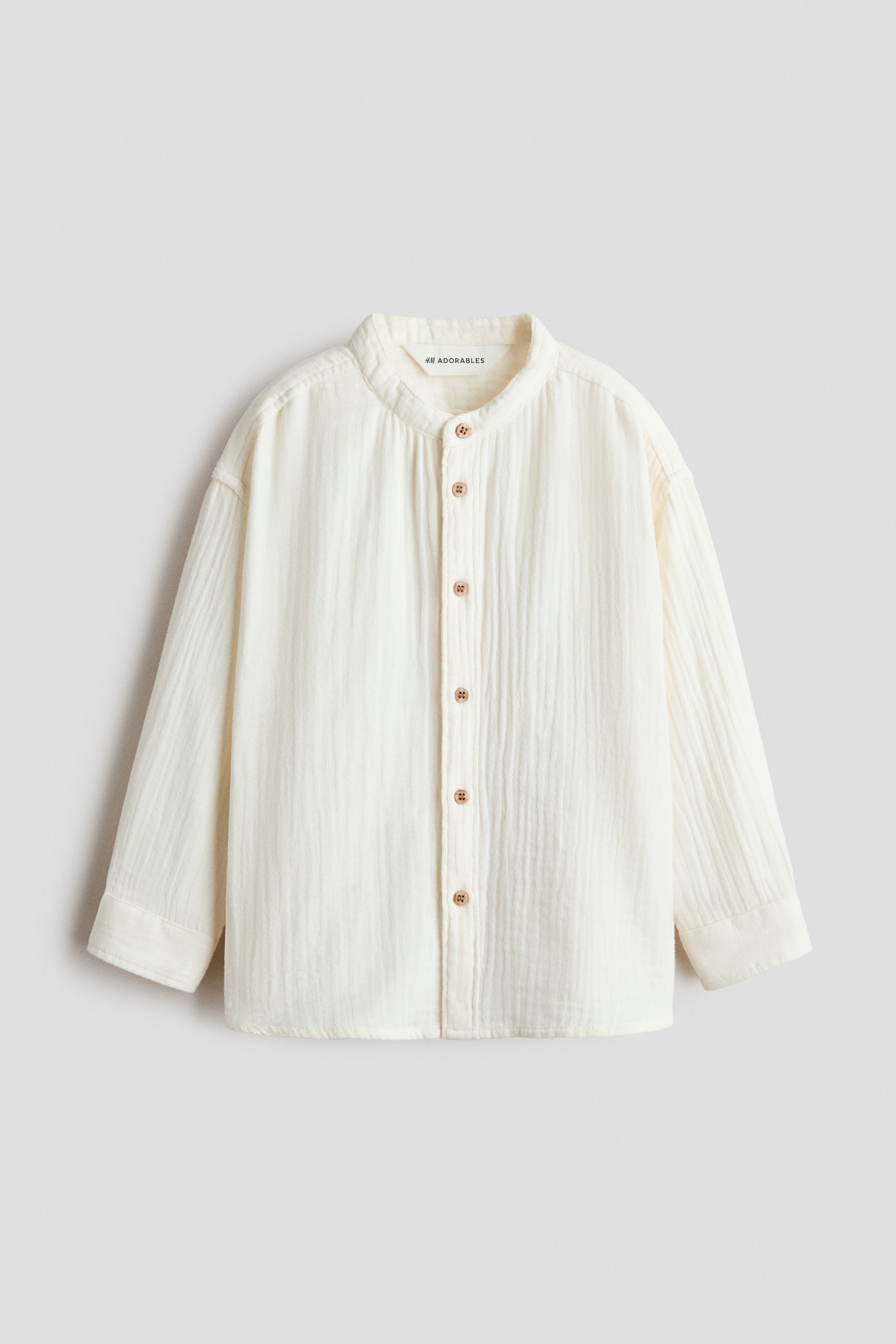 View larger image: Cotton muslin shirt - Cream - Kids | H&M 1