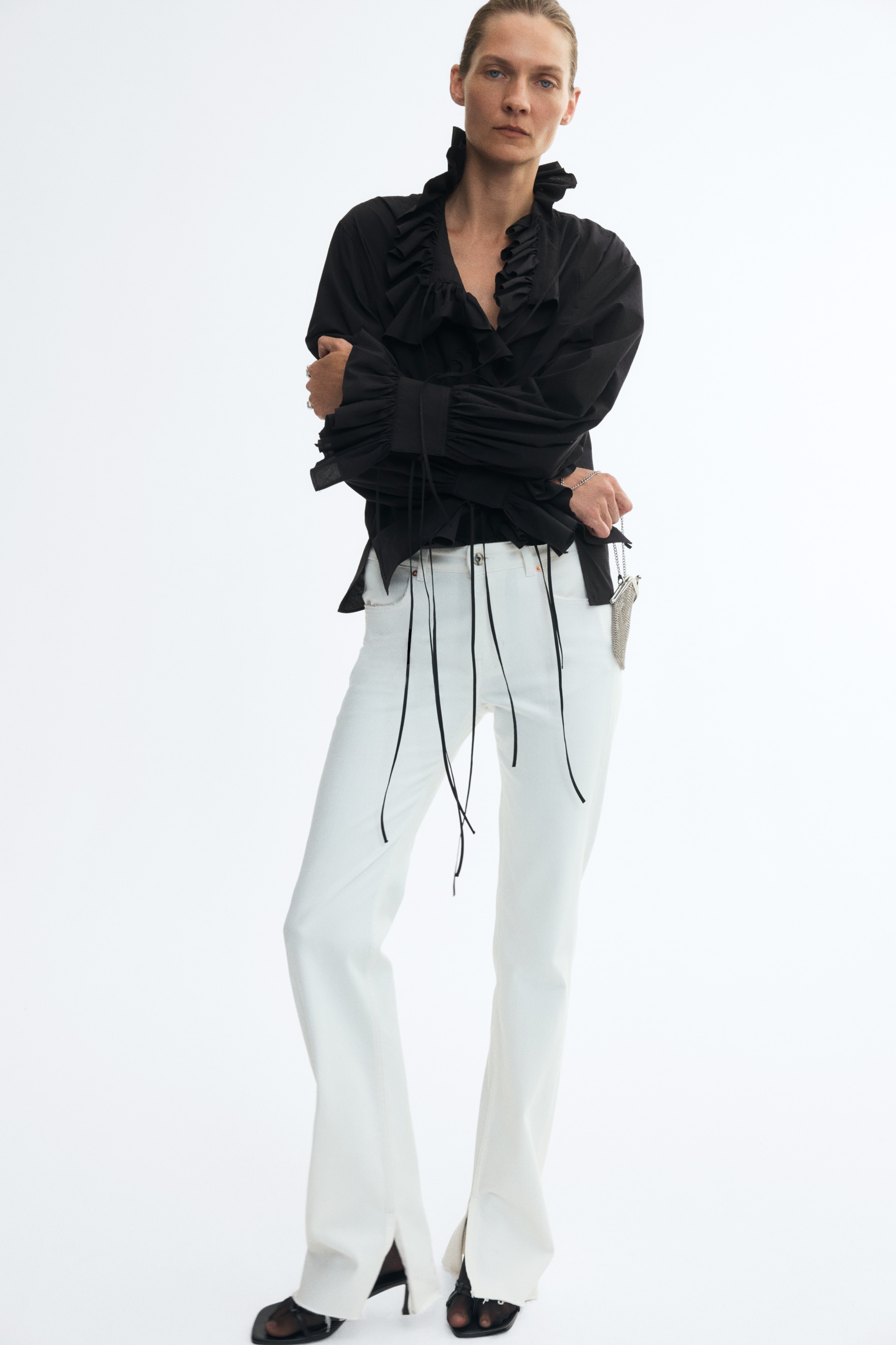 Ruffled Cotton Blouse thumbnail 2