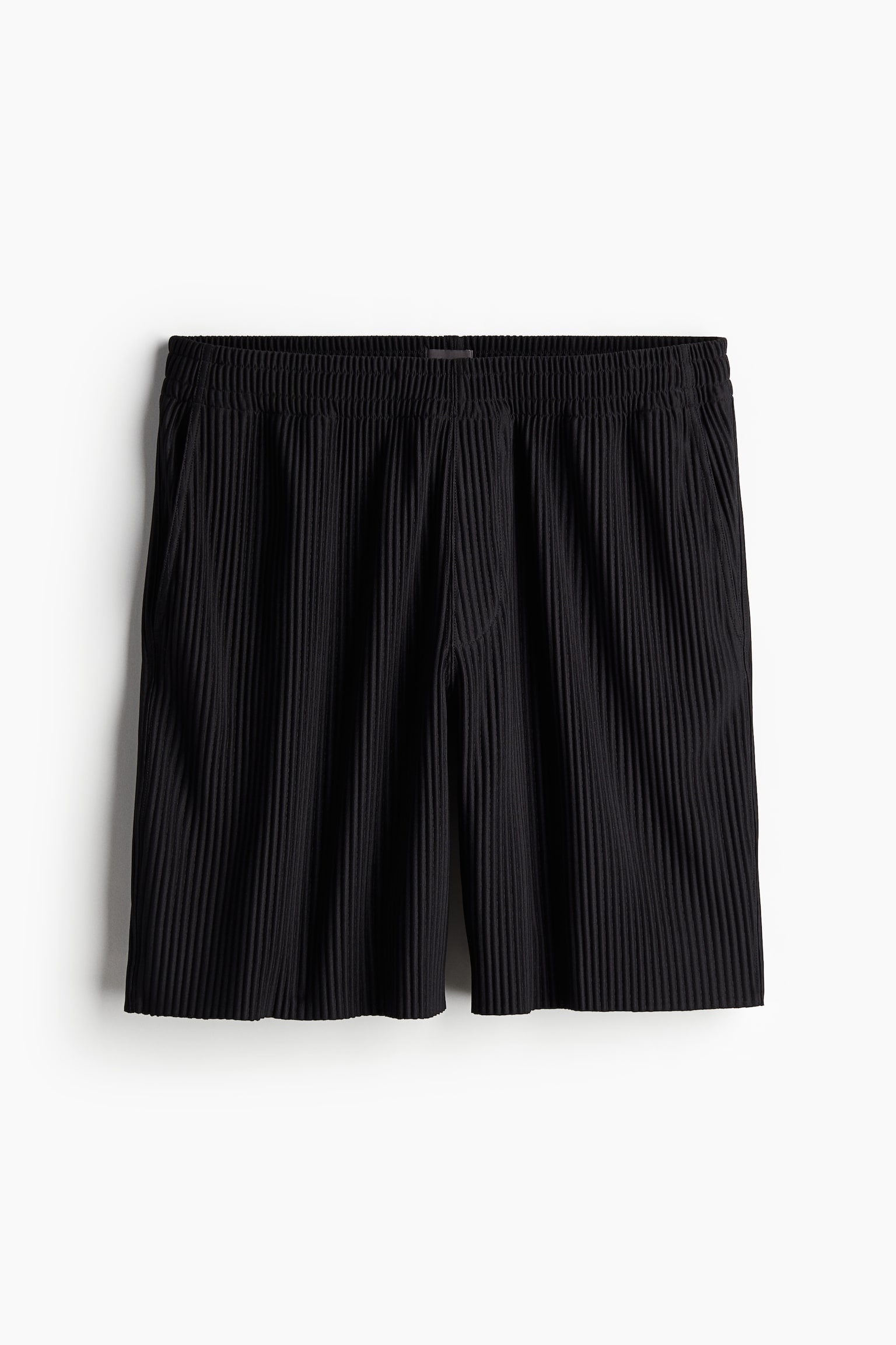 Regular Fit Pleated shorts - Black/Light beige/Brick red - 2