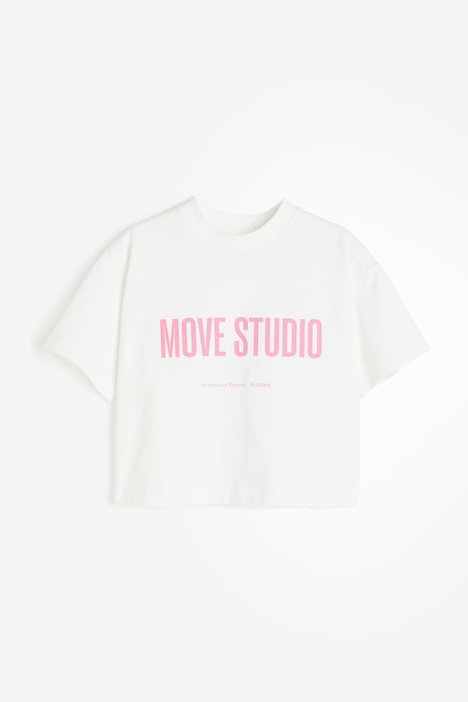 Crop top de sport DryMove™ - Blanc/Move Studio - 2