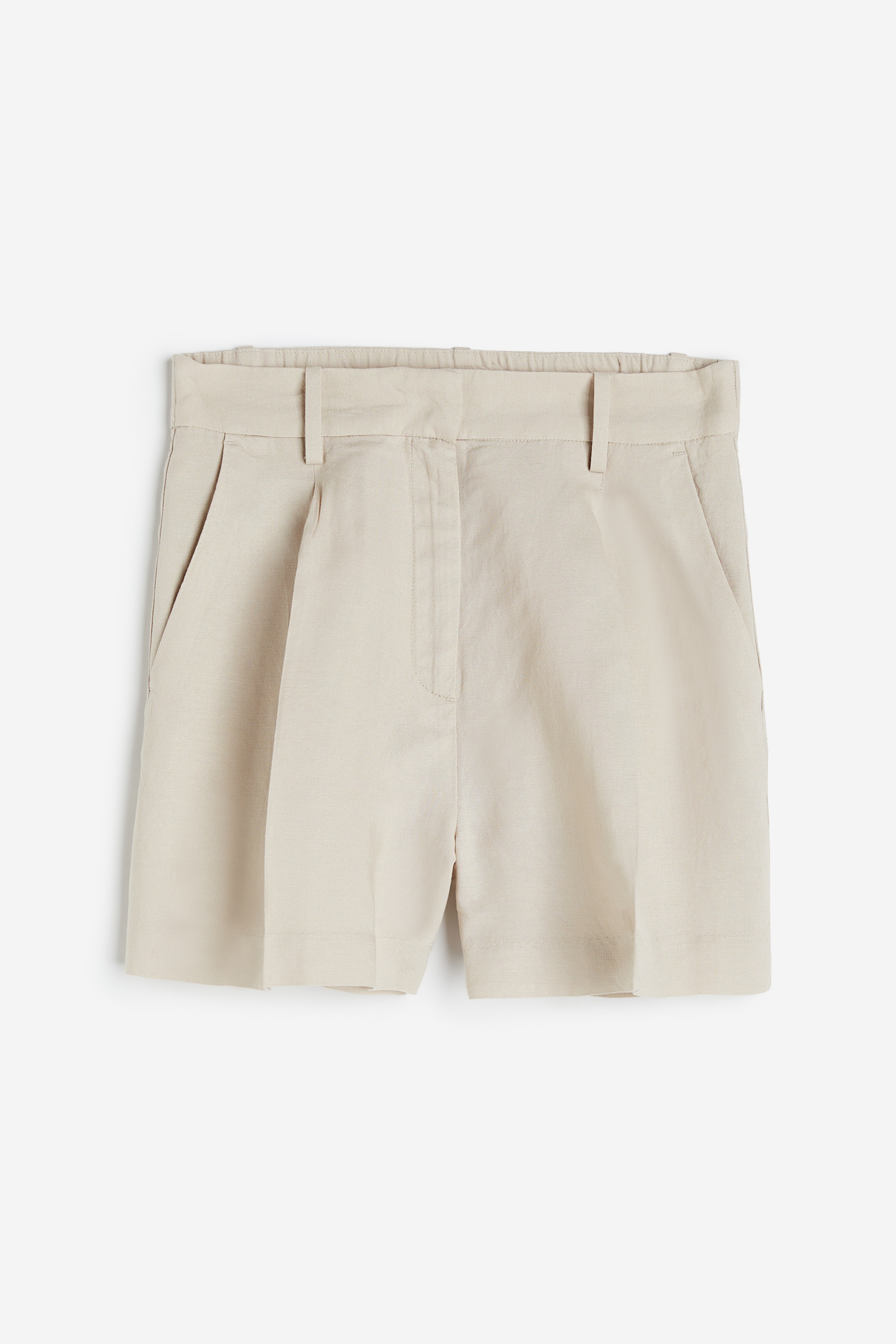 View larger image: Linen-blend shorts - Light beige - Ladies | H&M IN 1