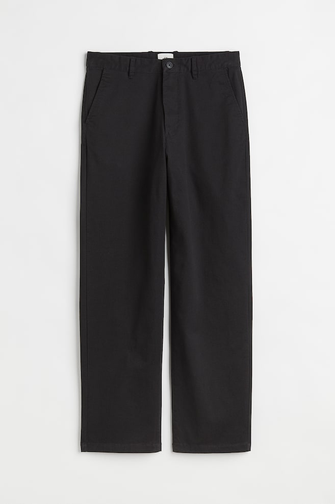 Relaxed Fit Cotton chinos - Black - 1