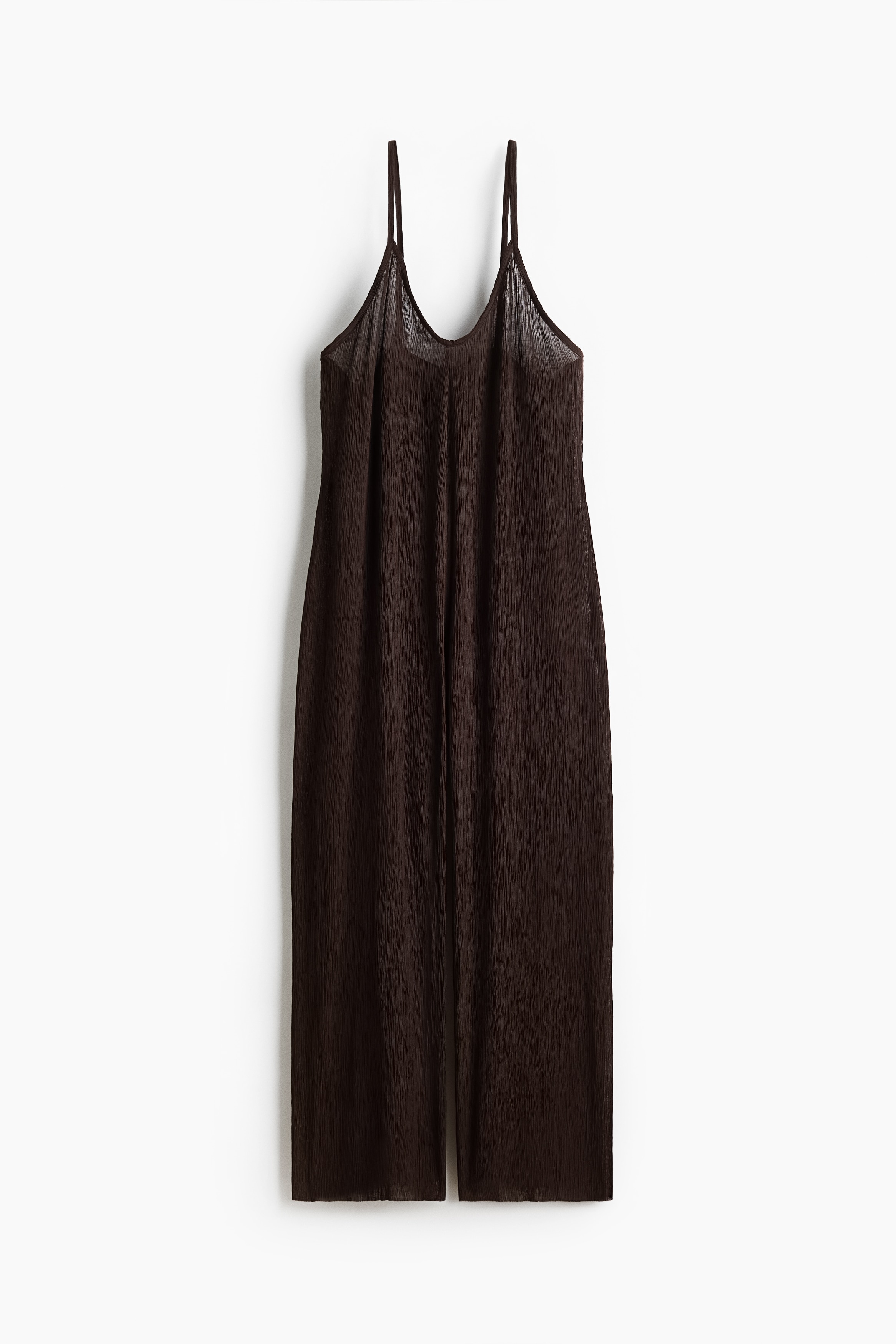 Crinkled jumpsuit - Dark brown