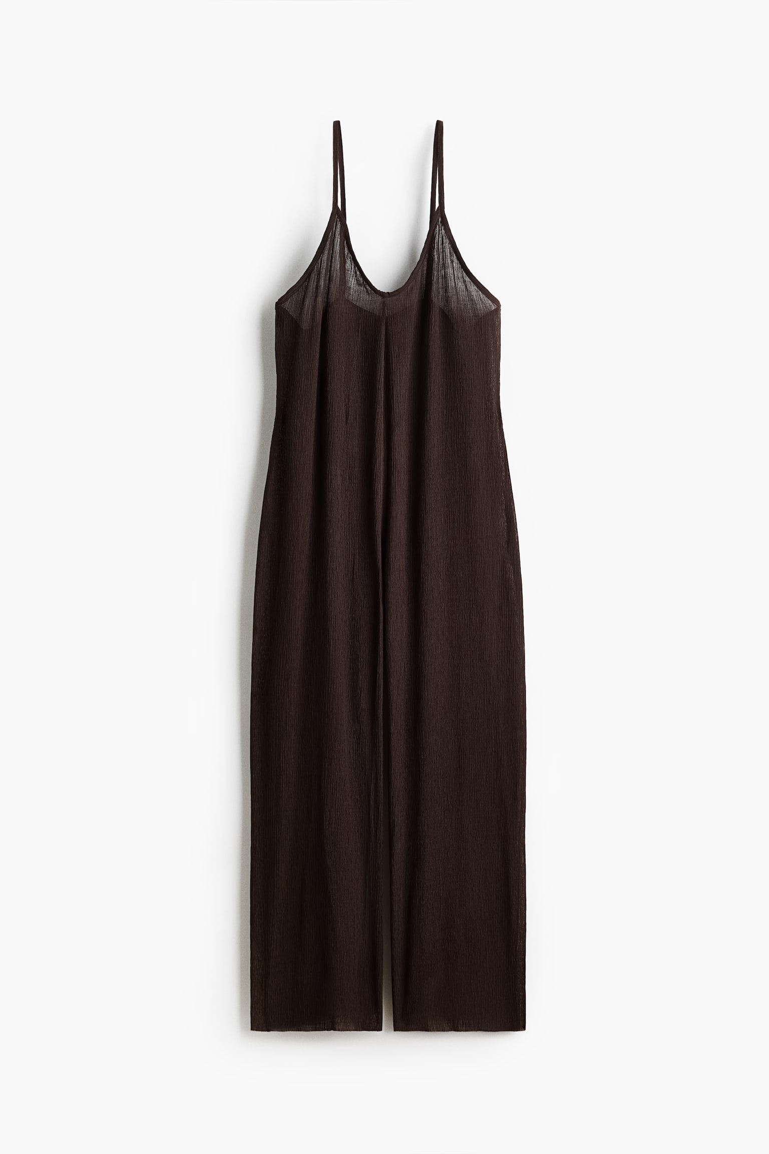 Crinkled jumpsuit - Dark brown - 1