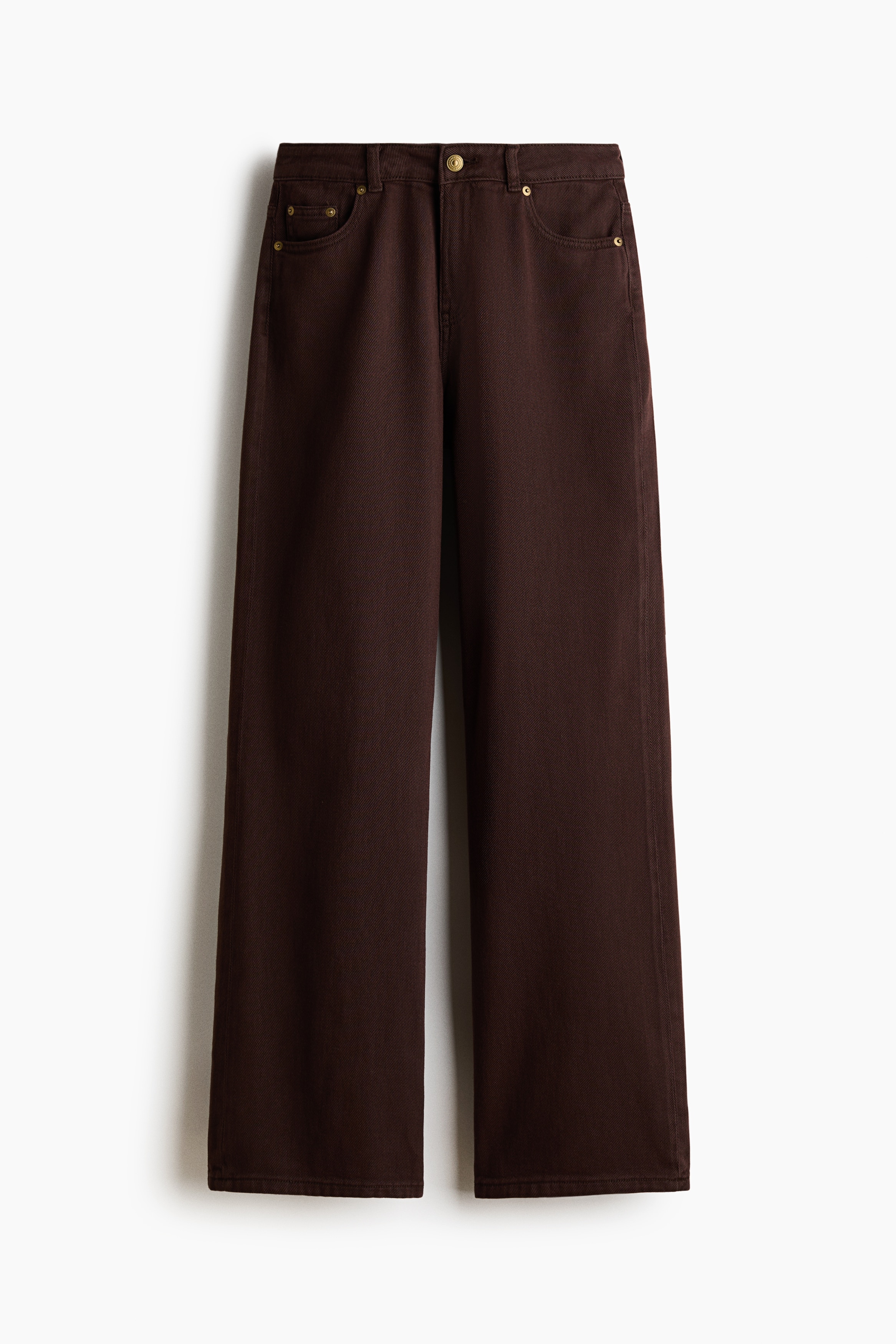 Straight twill trousers - Dark brown/Light beige/Khaki green