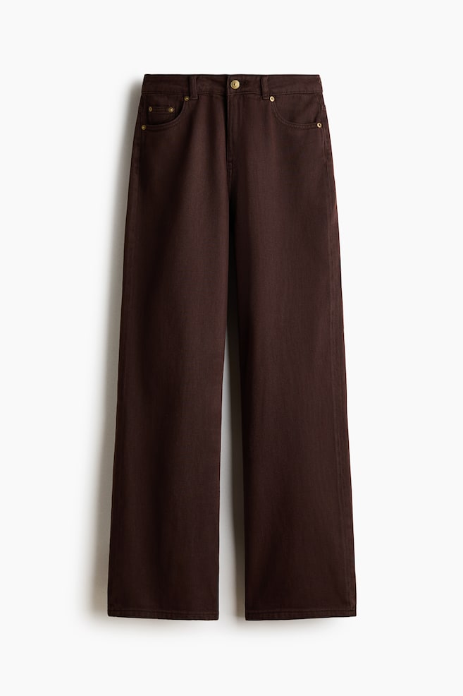 Straight twill trousers - Dark brown/Khaki green/Light beige - 1