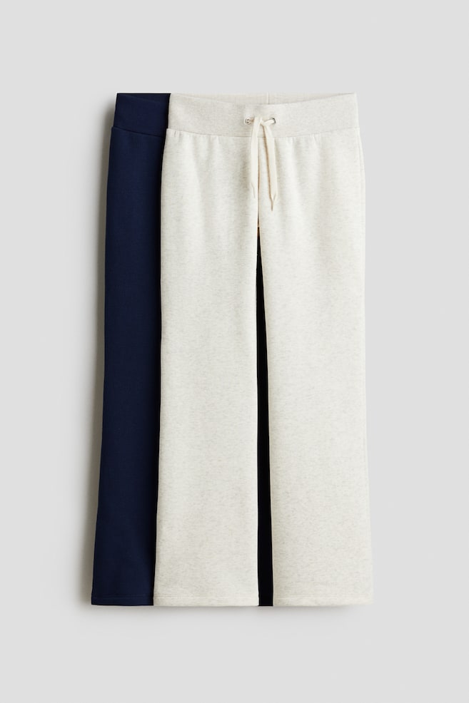 2-pack flared sweatshirt joggers - Cream/Navy blue/Black/Light grey - 1