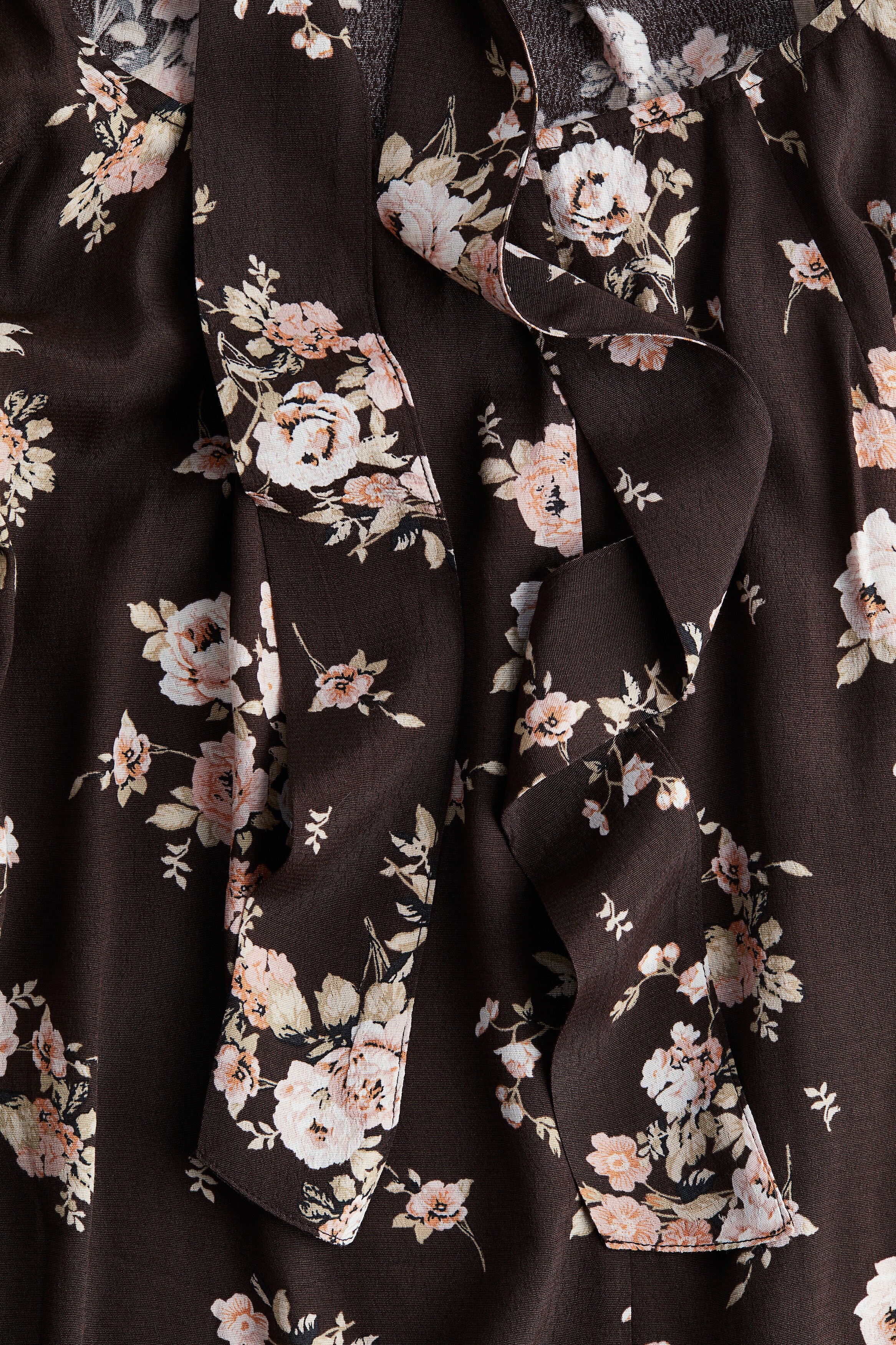 brown floral dress h&m Anika Long Sleeve Dress XS main image 1