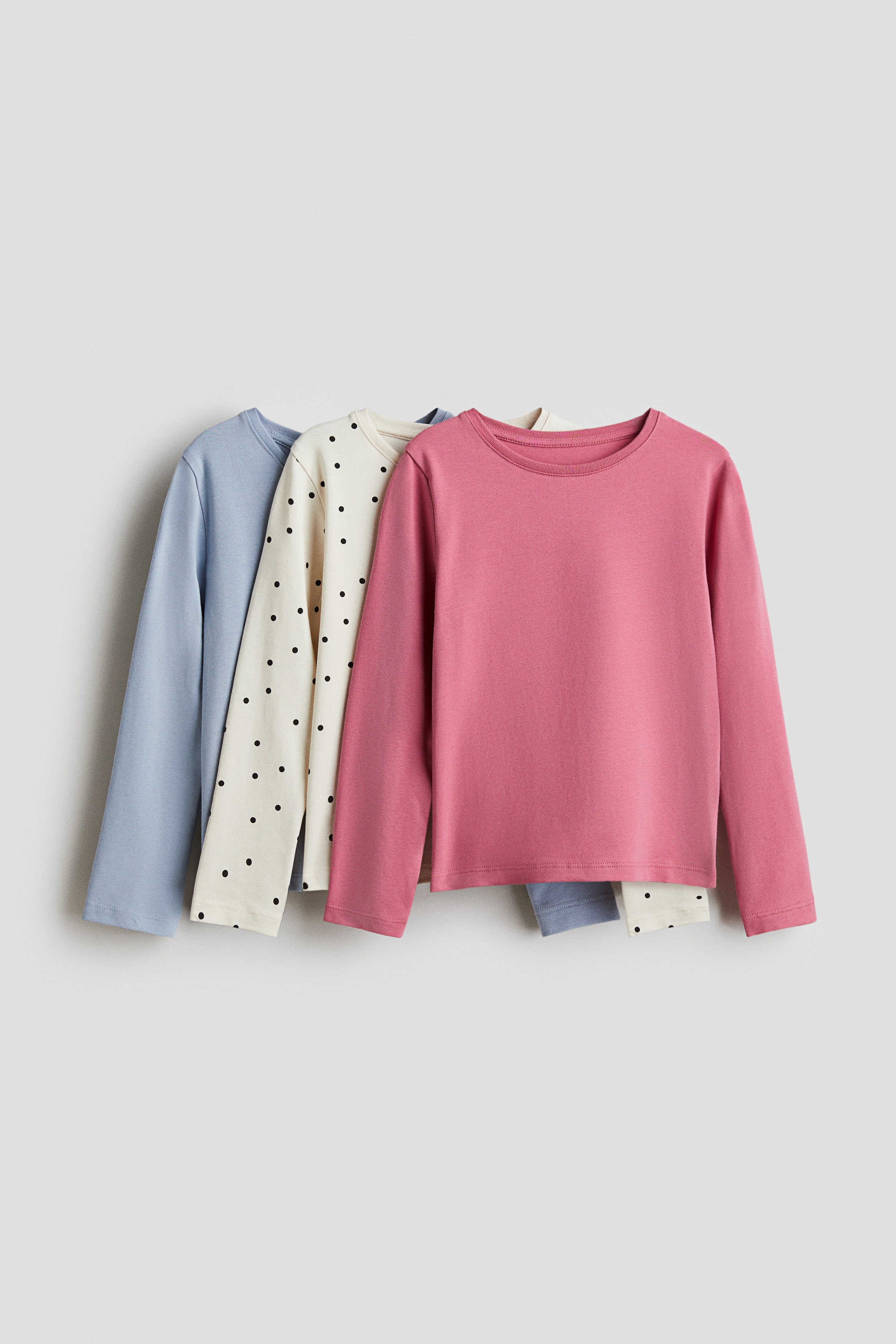 Lot de 3 tops à manches longues Rose/bleu clair - Size: 122/128 (6-8Y)  - H&M