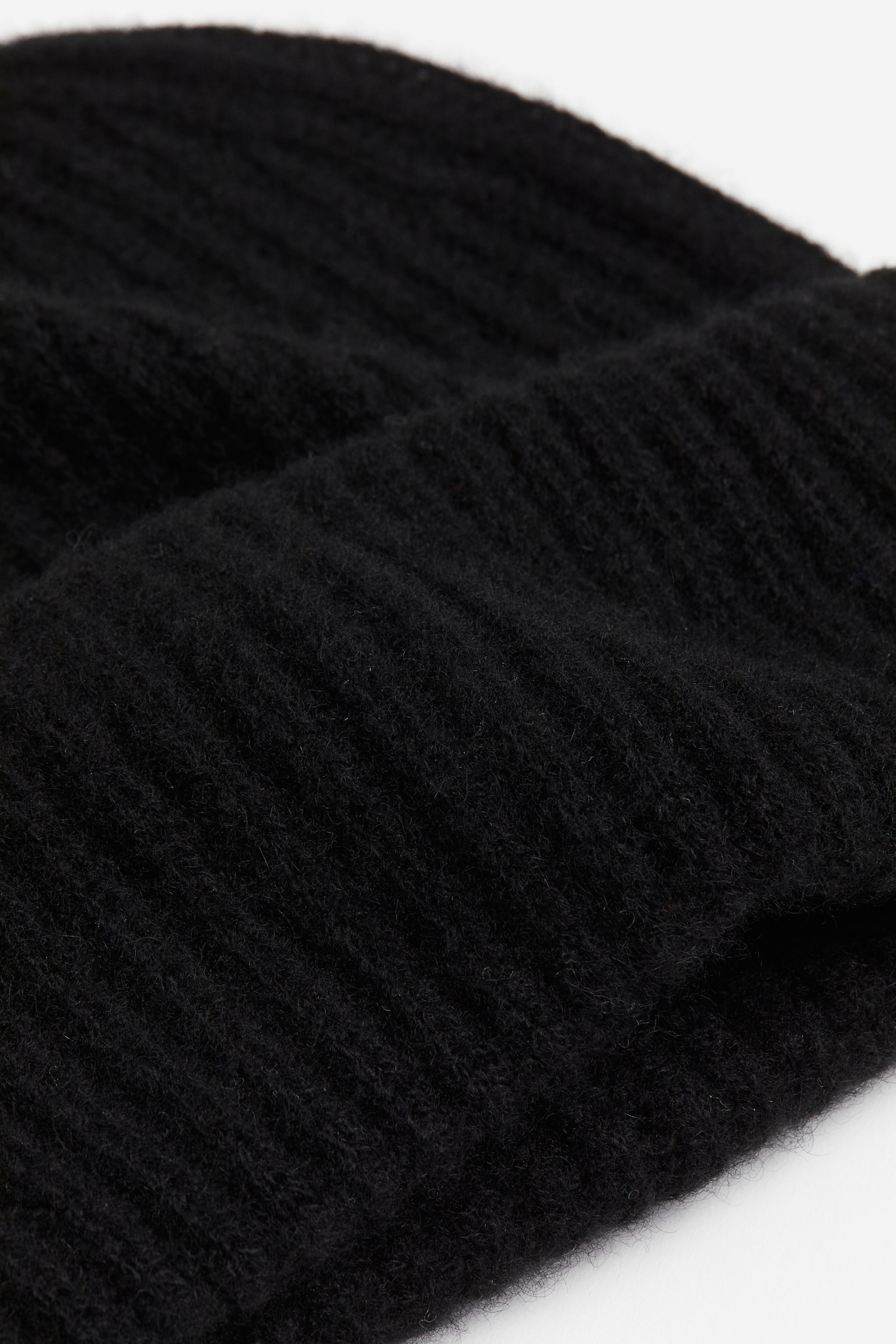 Rib-knit cashmere beanie - Black/White - 2