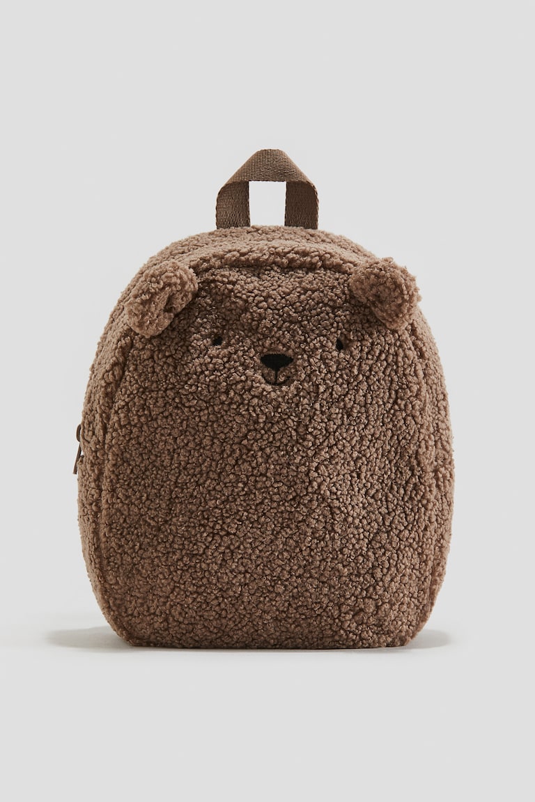 Fluffy appliquéd backpack - Brown/Bear - Kids | H&M