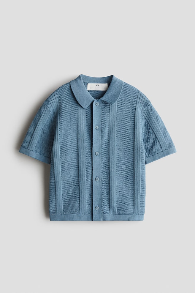 Shirt in Strukturstrick - Dunkeltürkis/Weiß/Hellbeige/Khakigrün/Salbeigrün - 1