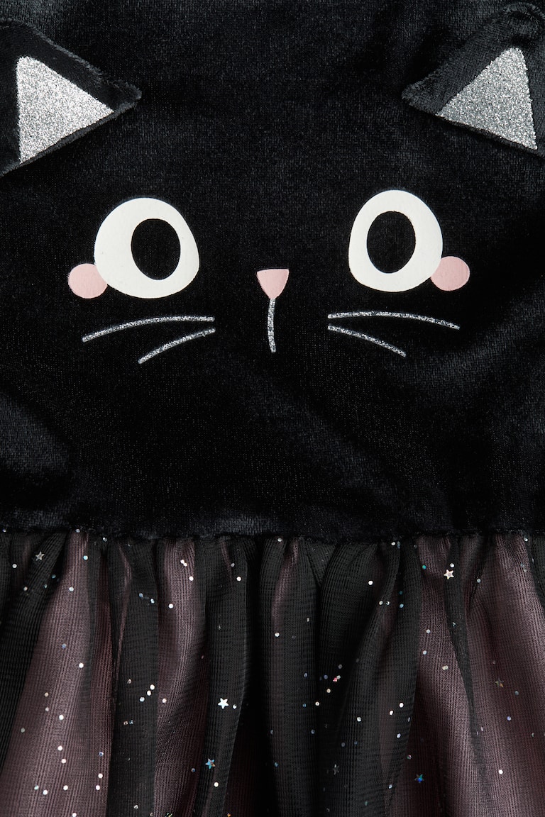 10 year girls black cat dress