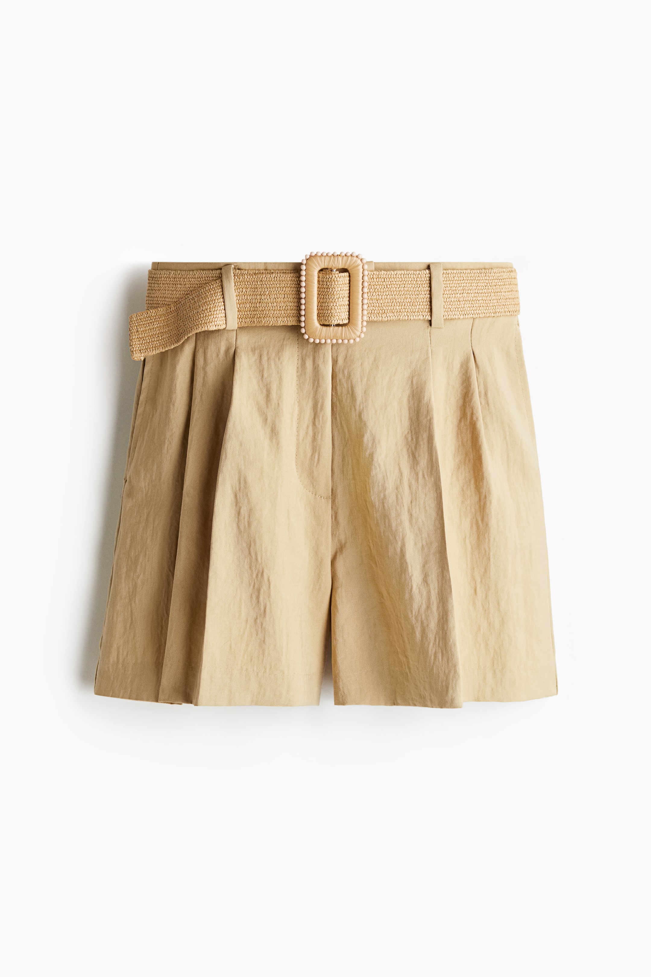 Belted Twill Shorts