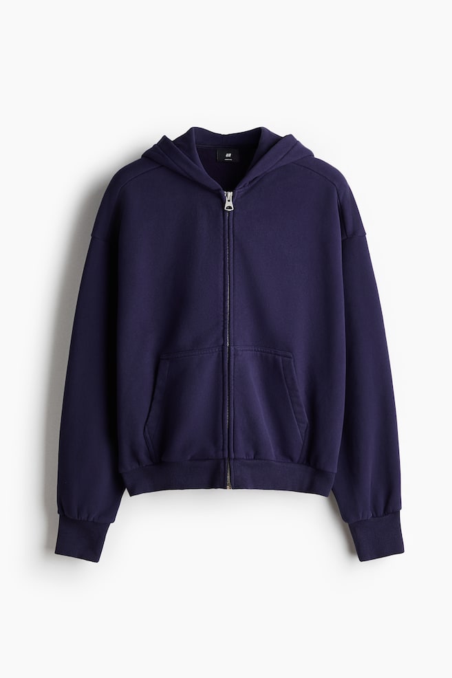 Hoodiejacke in Oversized Fit - Dunkelblau/Schwarz/Dunkles Khakigrün - 1