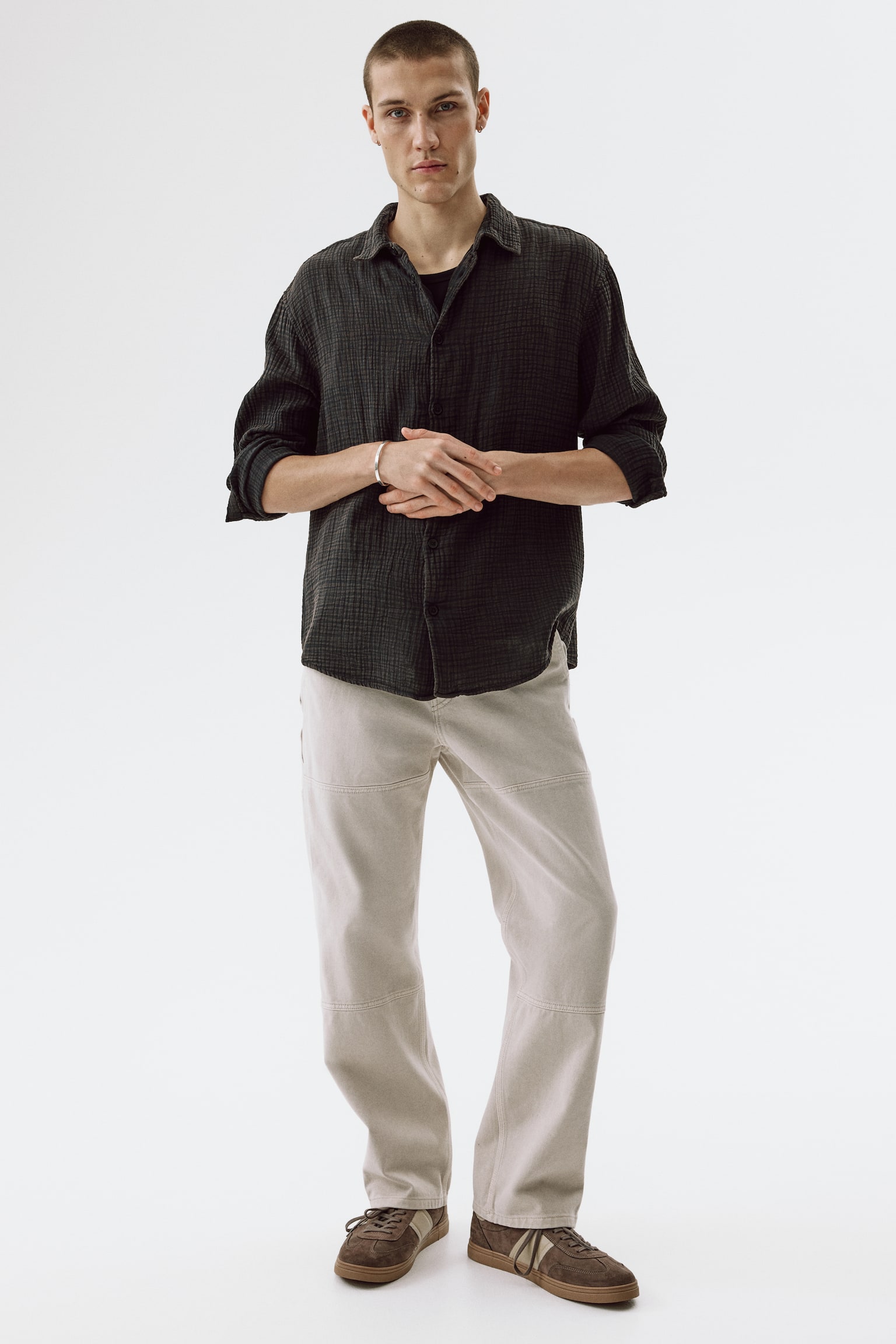 Camisa em musselina de algodão Regular Fit - 4